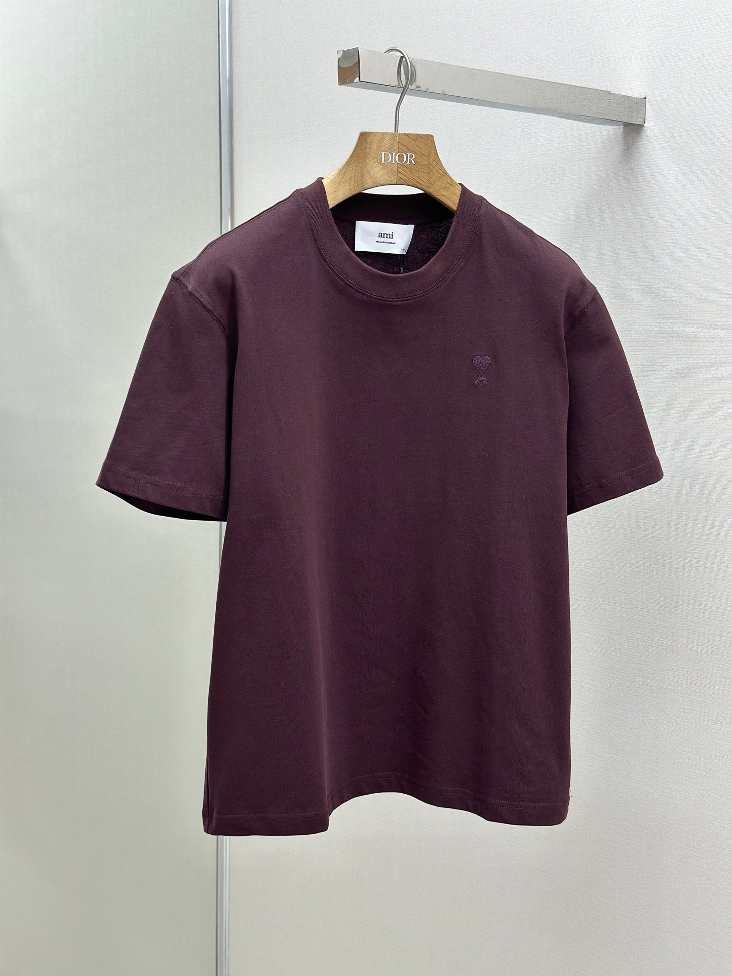 Am1 de Coeur Burgundy Cotton Tonal T-Shirt