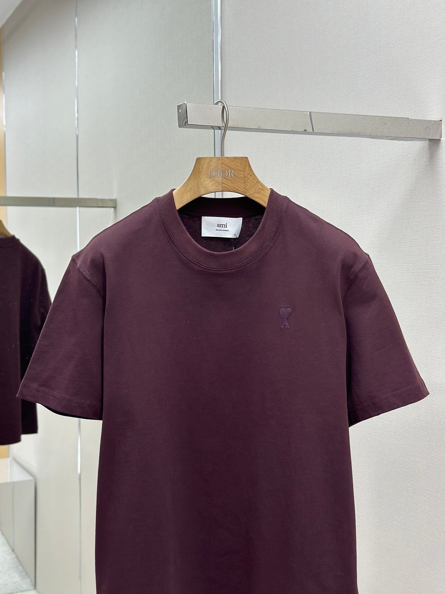 Am1 de Coeur Burgundy Cotton Tonal T-Shirt