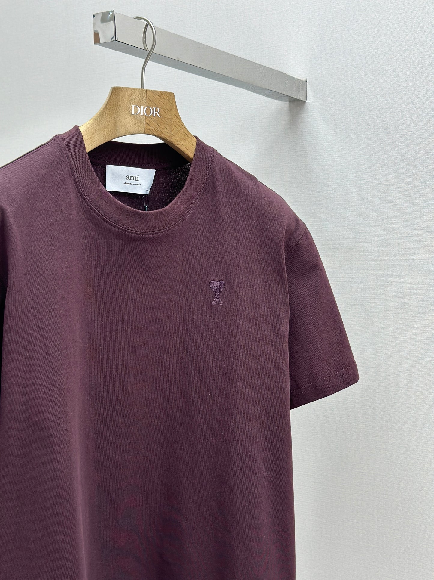 Am1 de Coeur Burgundy Cotton Tonal T-Shirt