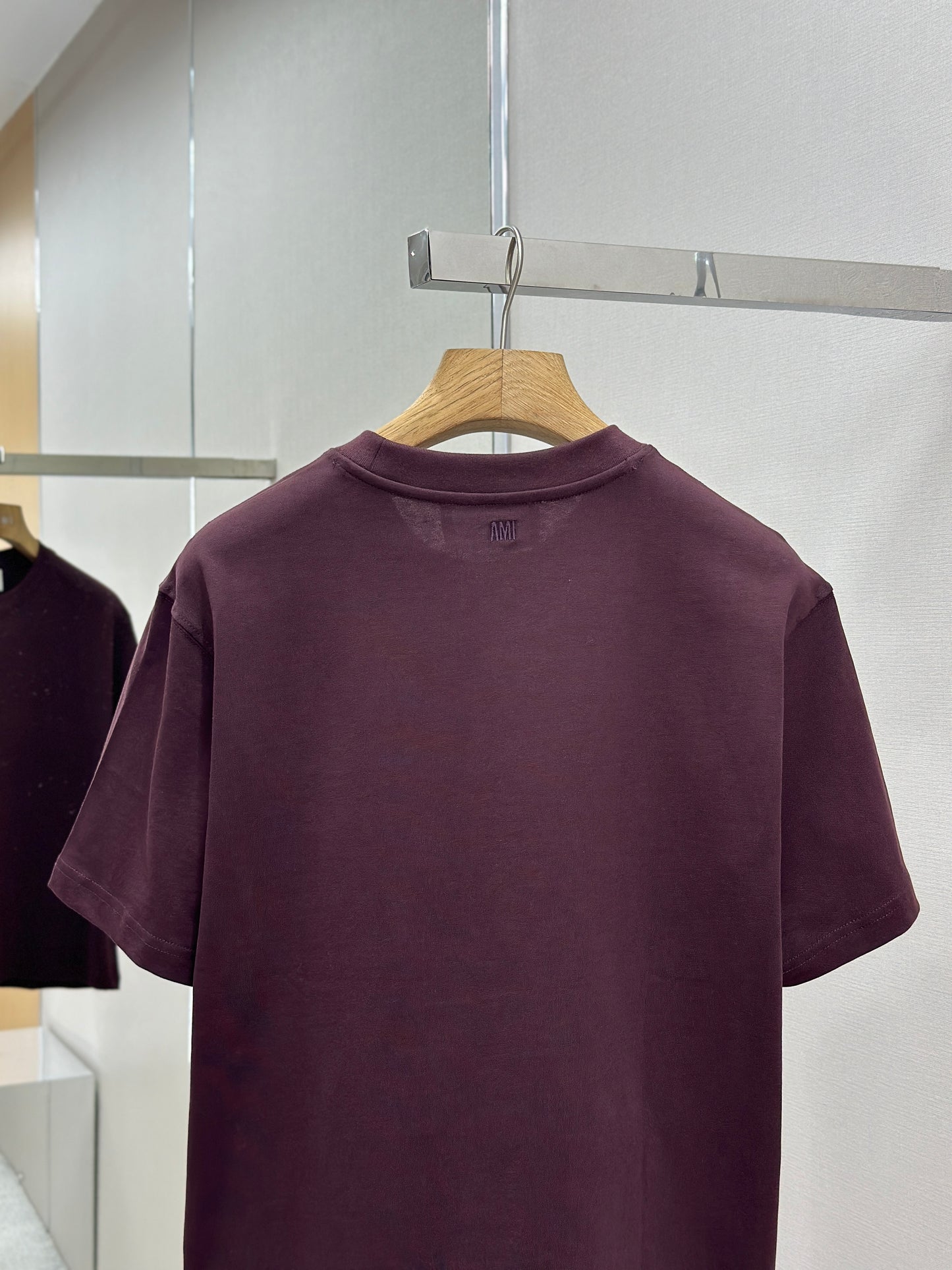 Am1 de Coeur Burgundy Cotton Tonal T-Shirt