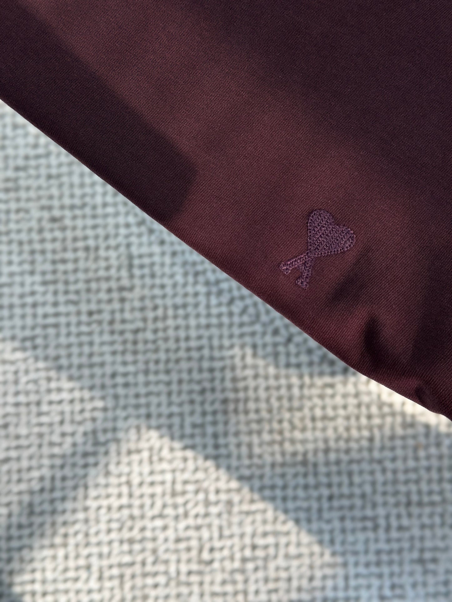 Am1 de Coeur Burgundy Cotton Tonal T-Shirt