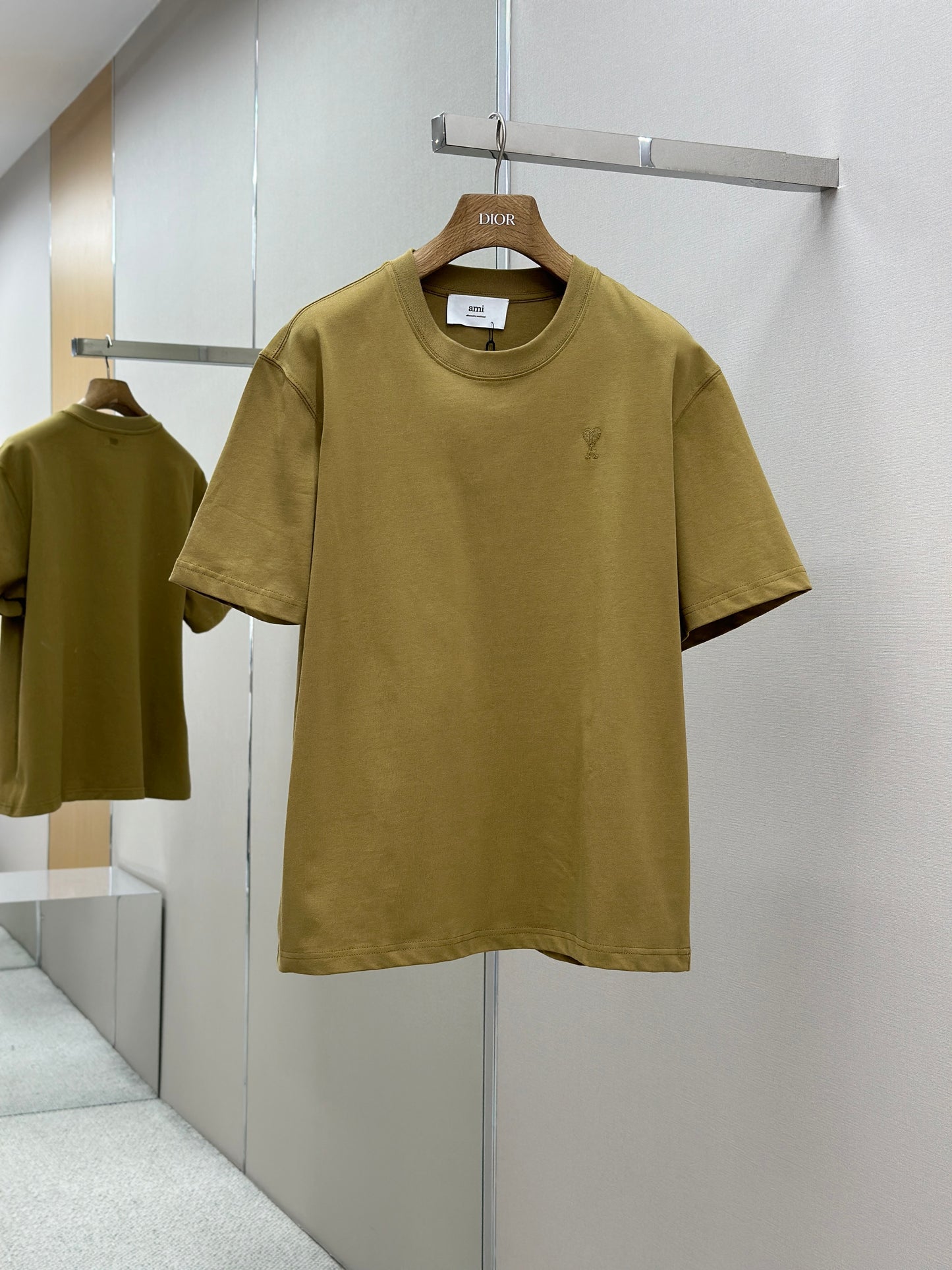 Am1 de Coeur Mustard Cotton Tonal T-Shirt