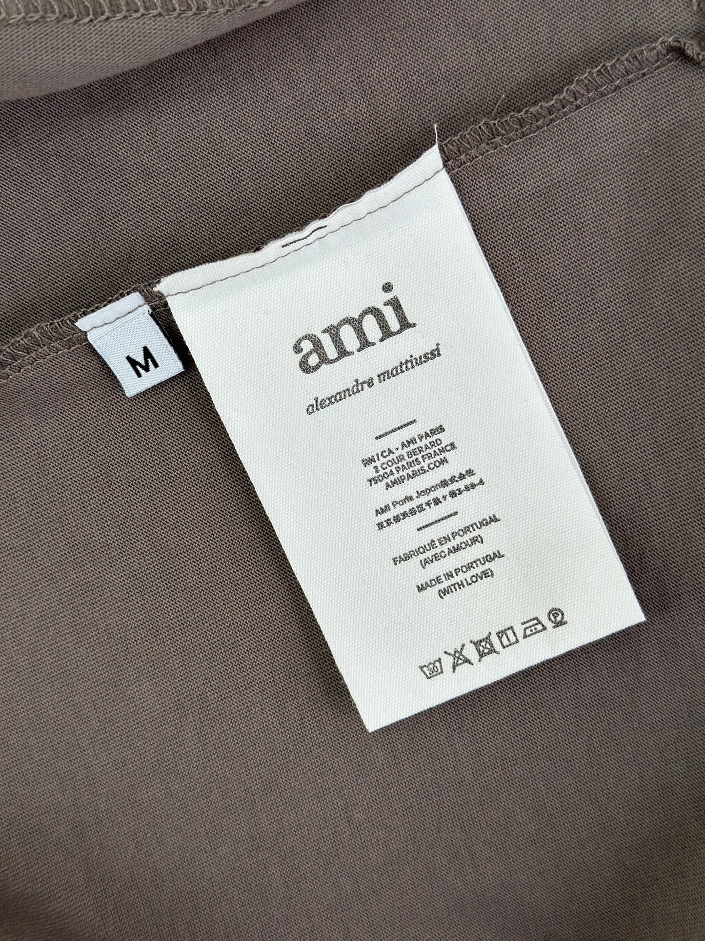 Am1 de Coeur Taupe Cotton Tonal T-Shirt