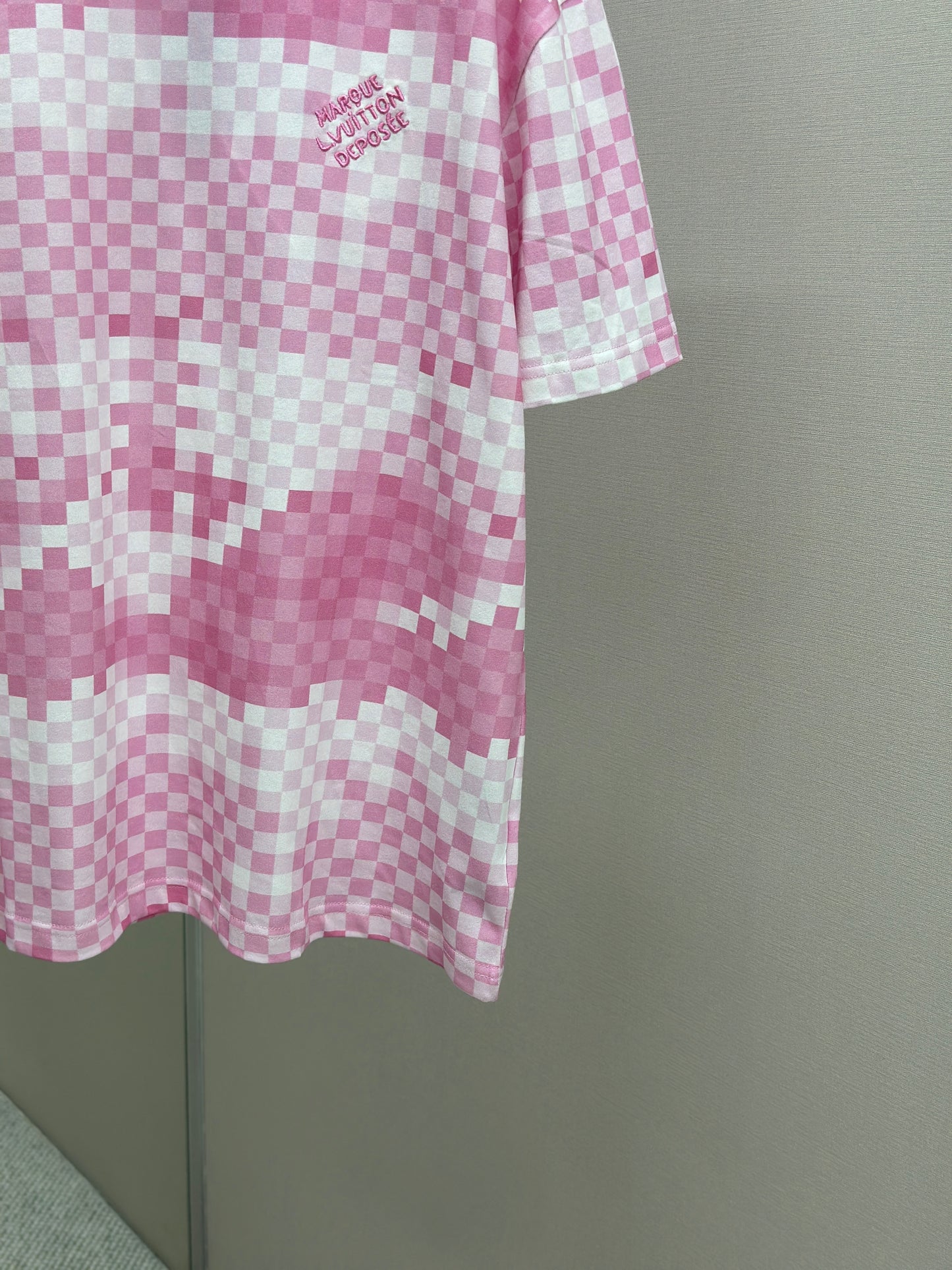 LOUI*V Damier Short-Sleeved Cotton T-Shirt