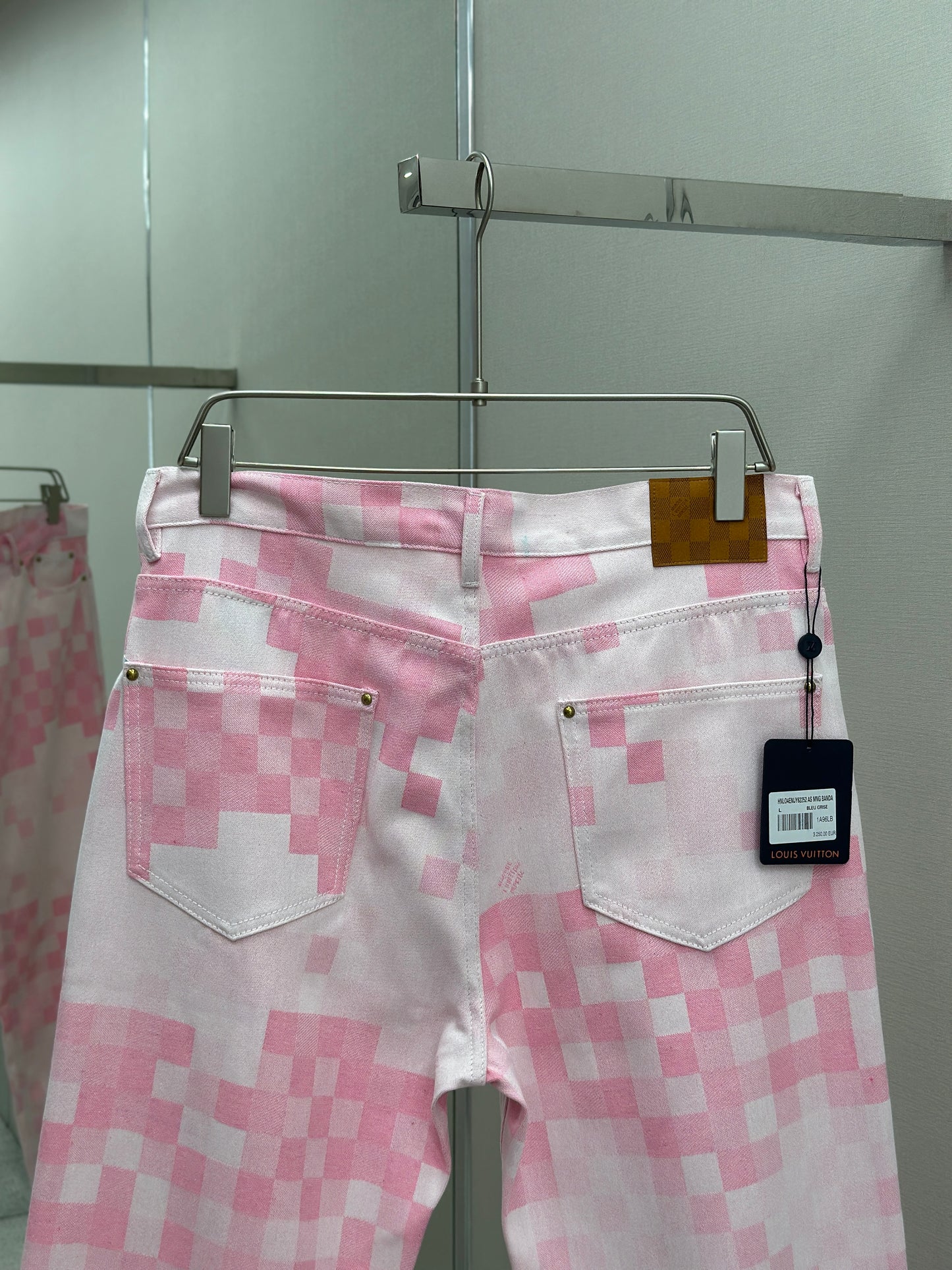 LOUI*V Damier Denim Wide-Leg Pants
