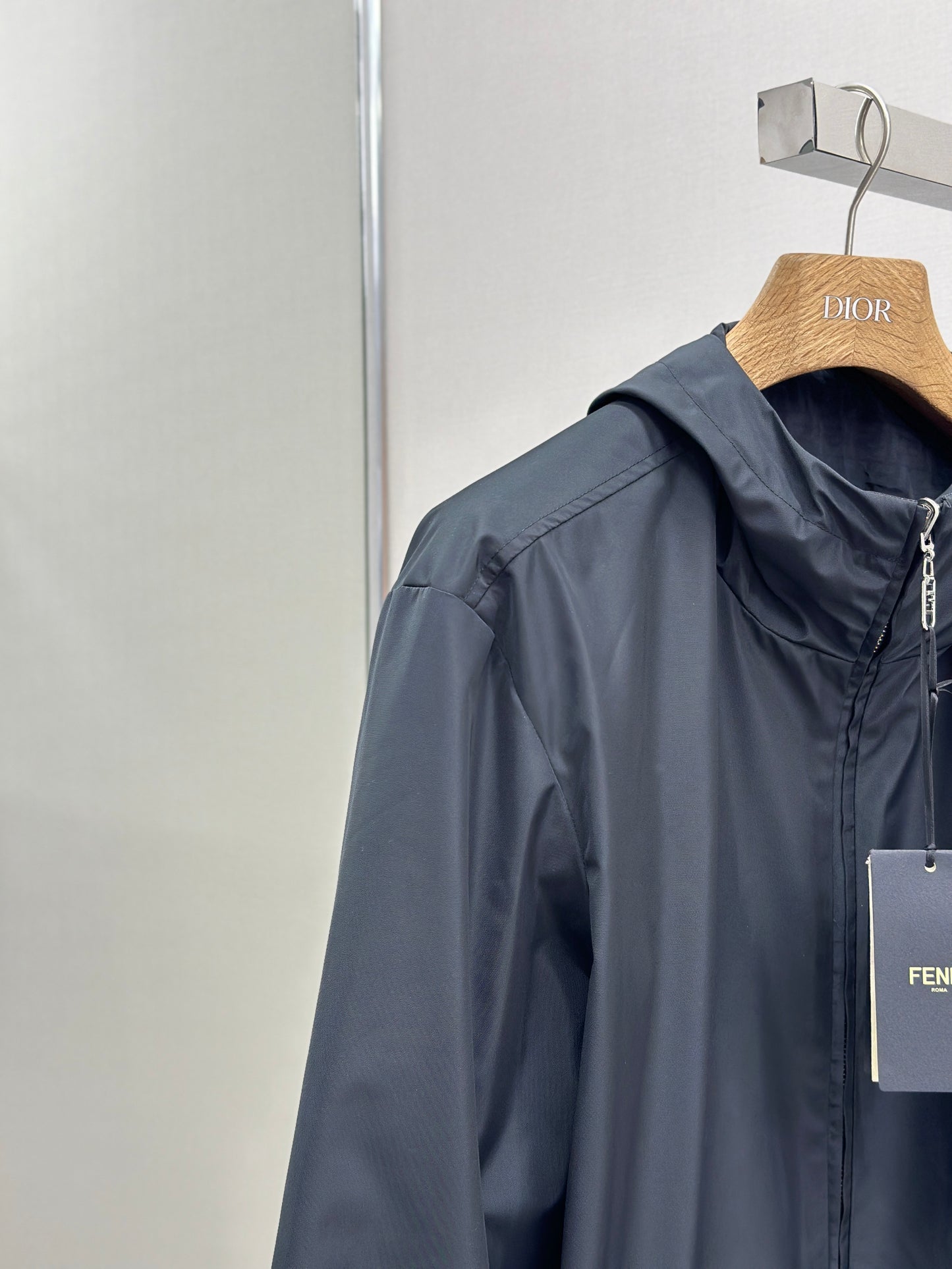 FEND1 Black Windbreaker Jacket