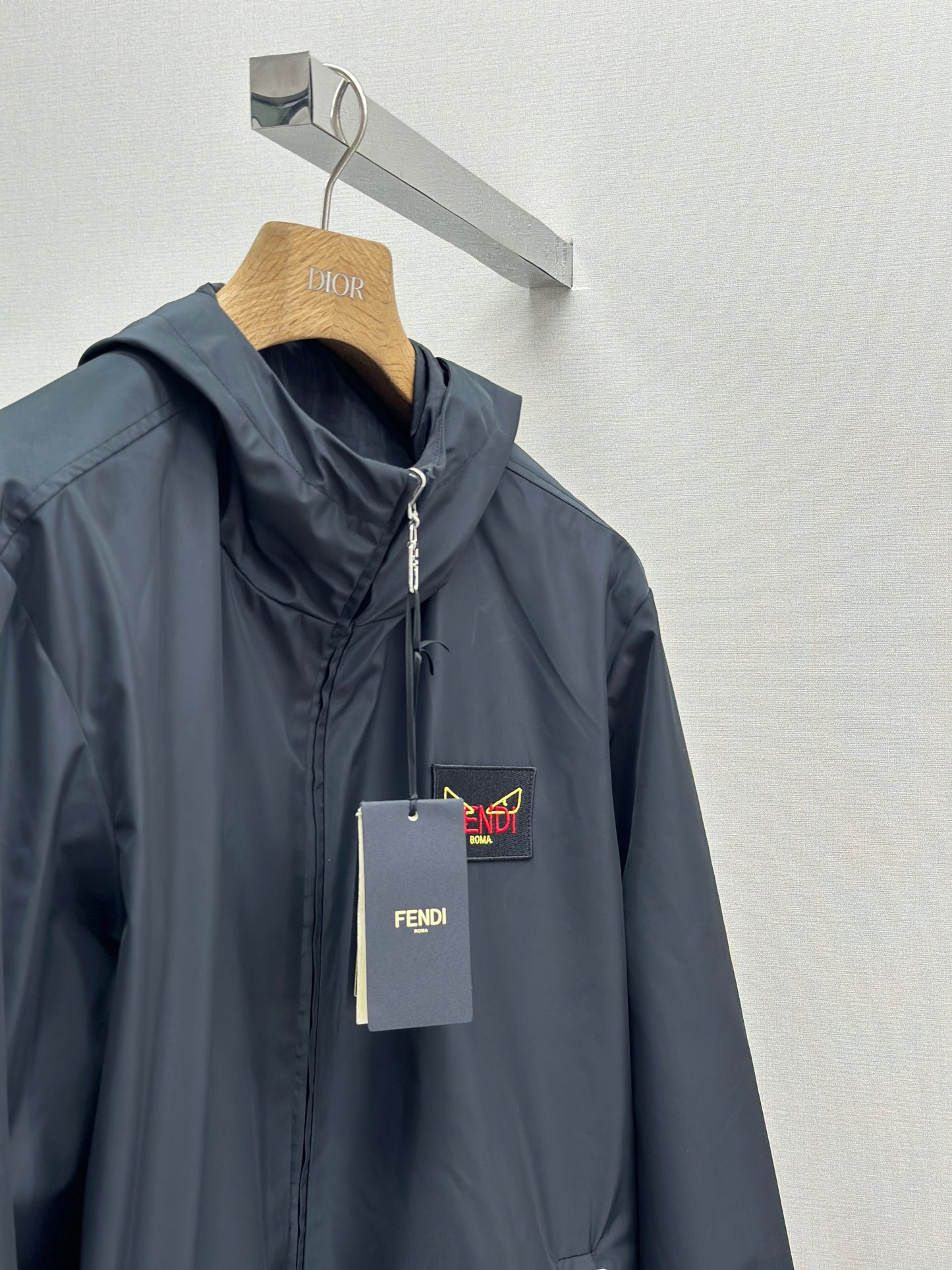 FEND1 Black Windbreaker Jacket