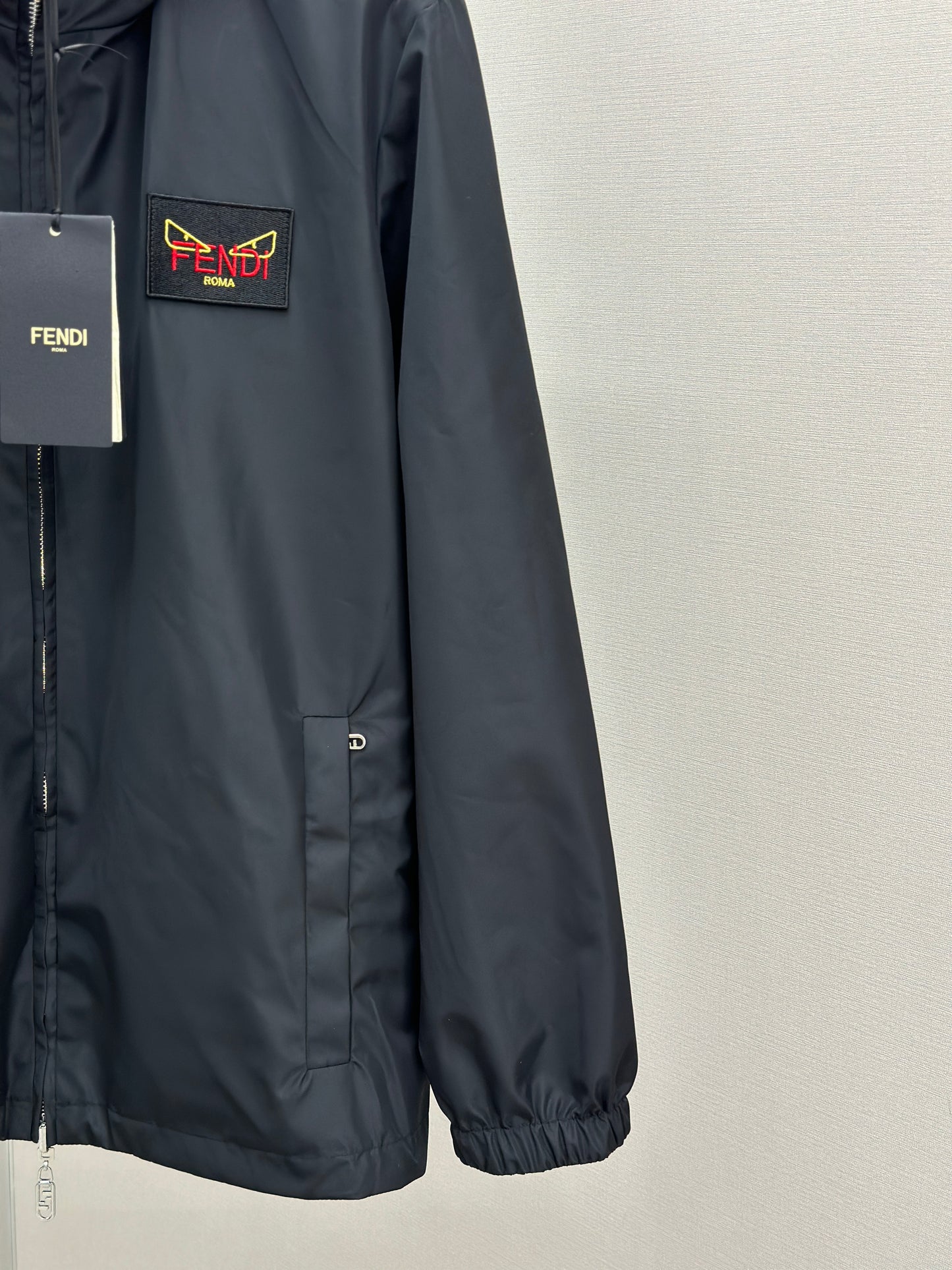 FEND1 Black Windbreaker Jacket