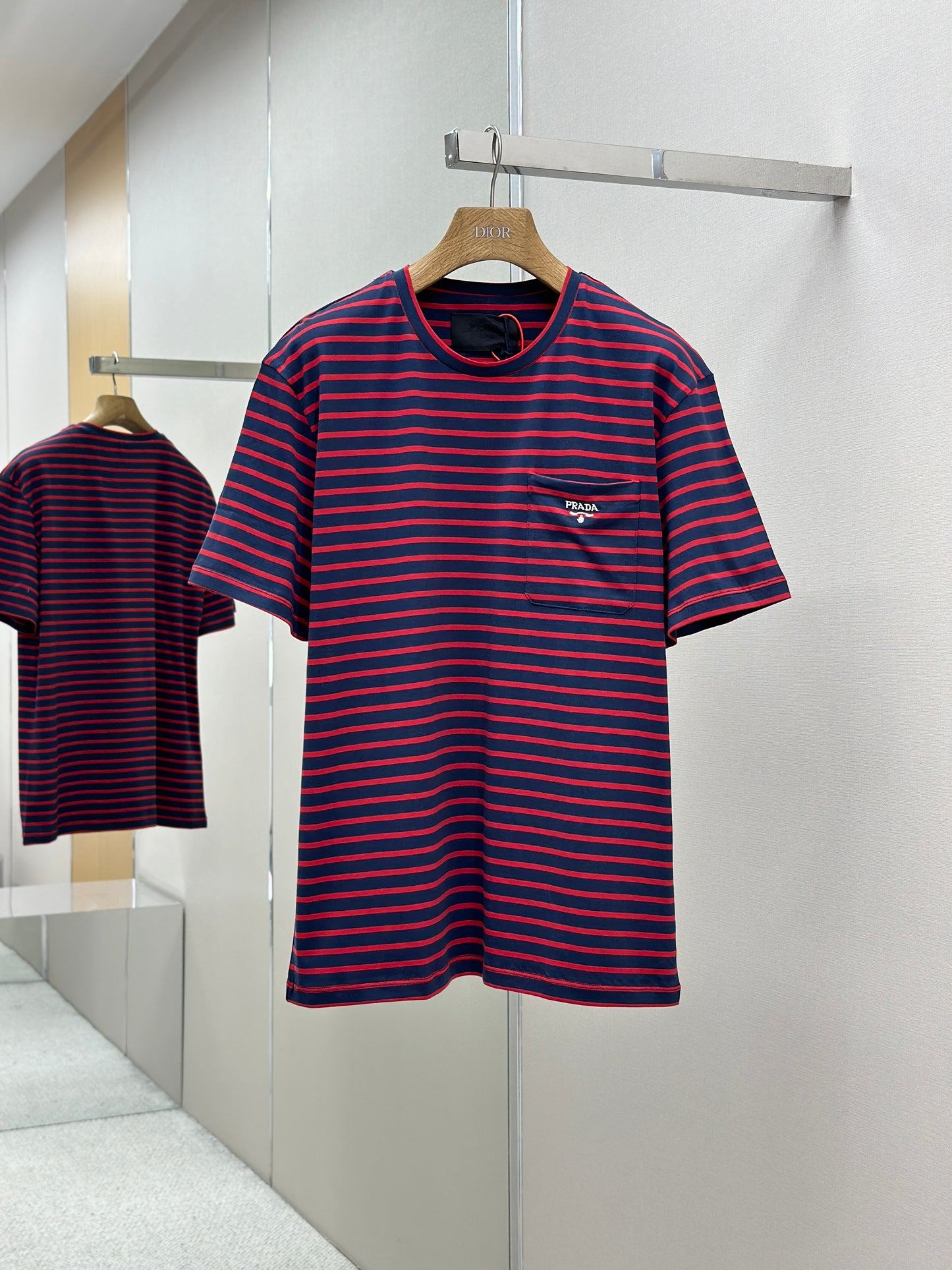 PRA* Striped cotton T-shirt