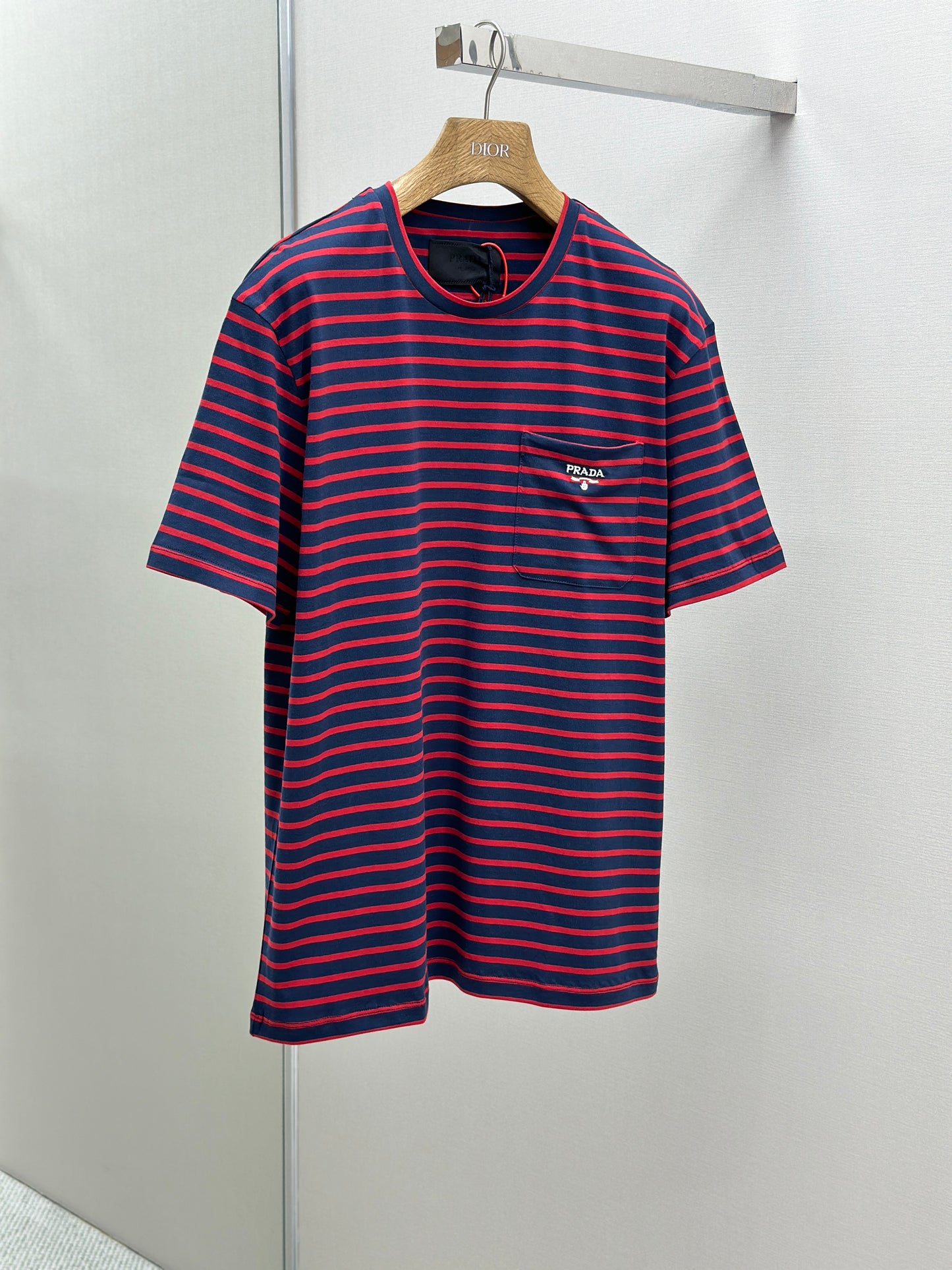 PRA* Striped cotton T-shirt