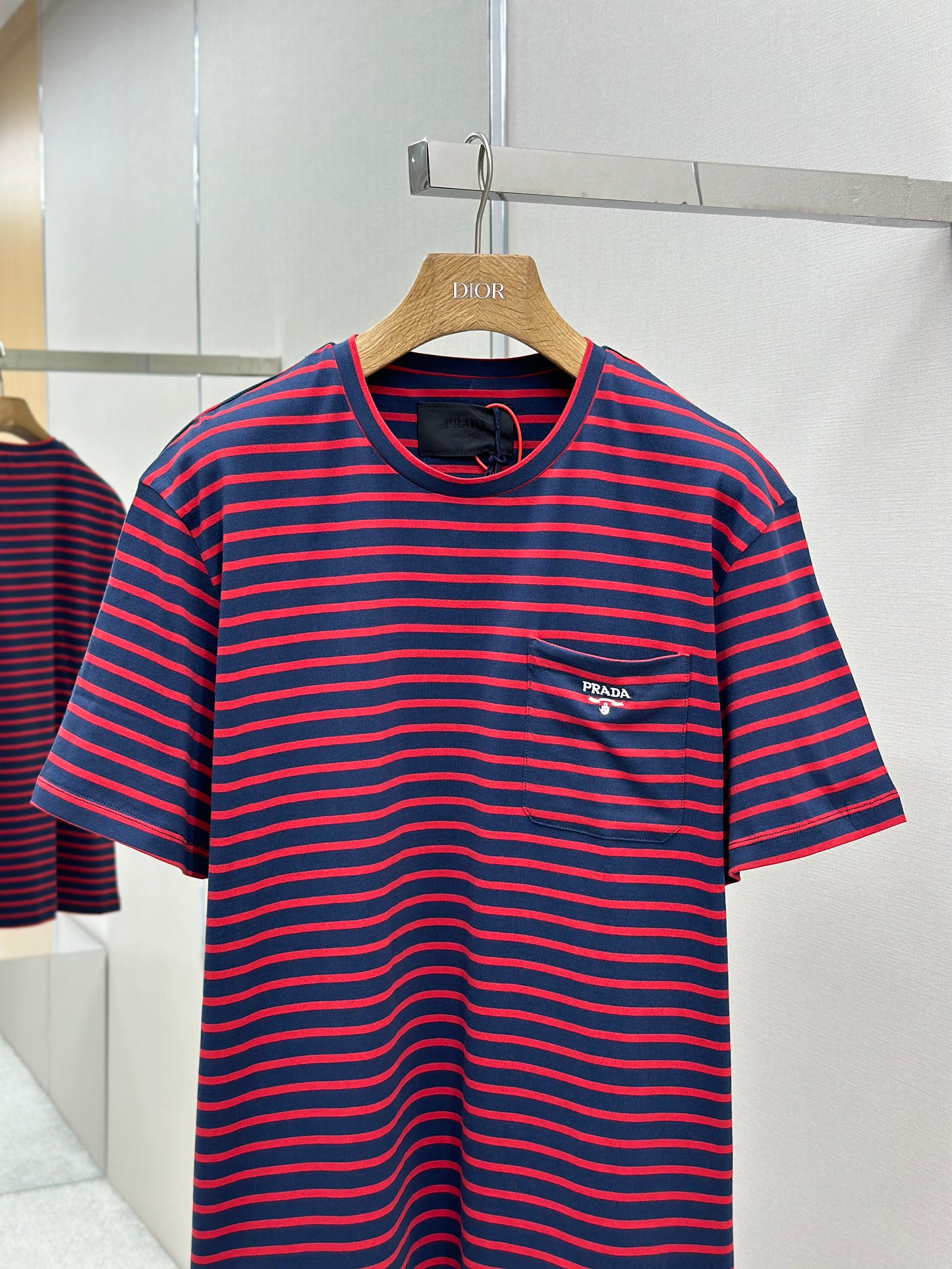 PRA* Striped cotton T-shirt