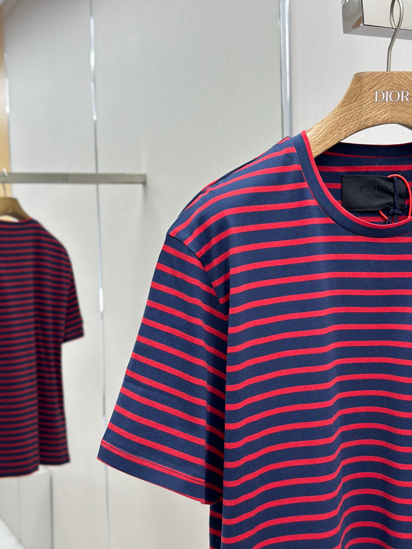 PRA* Striped cotton T-shirt
