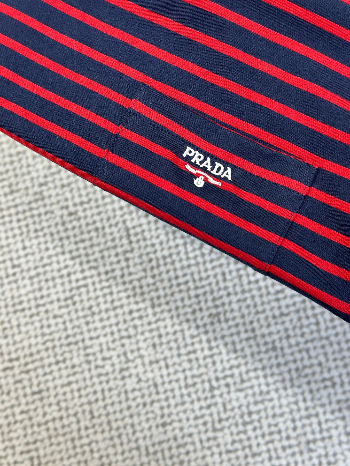 PRA* Striped cotton T-shirt