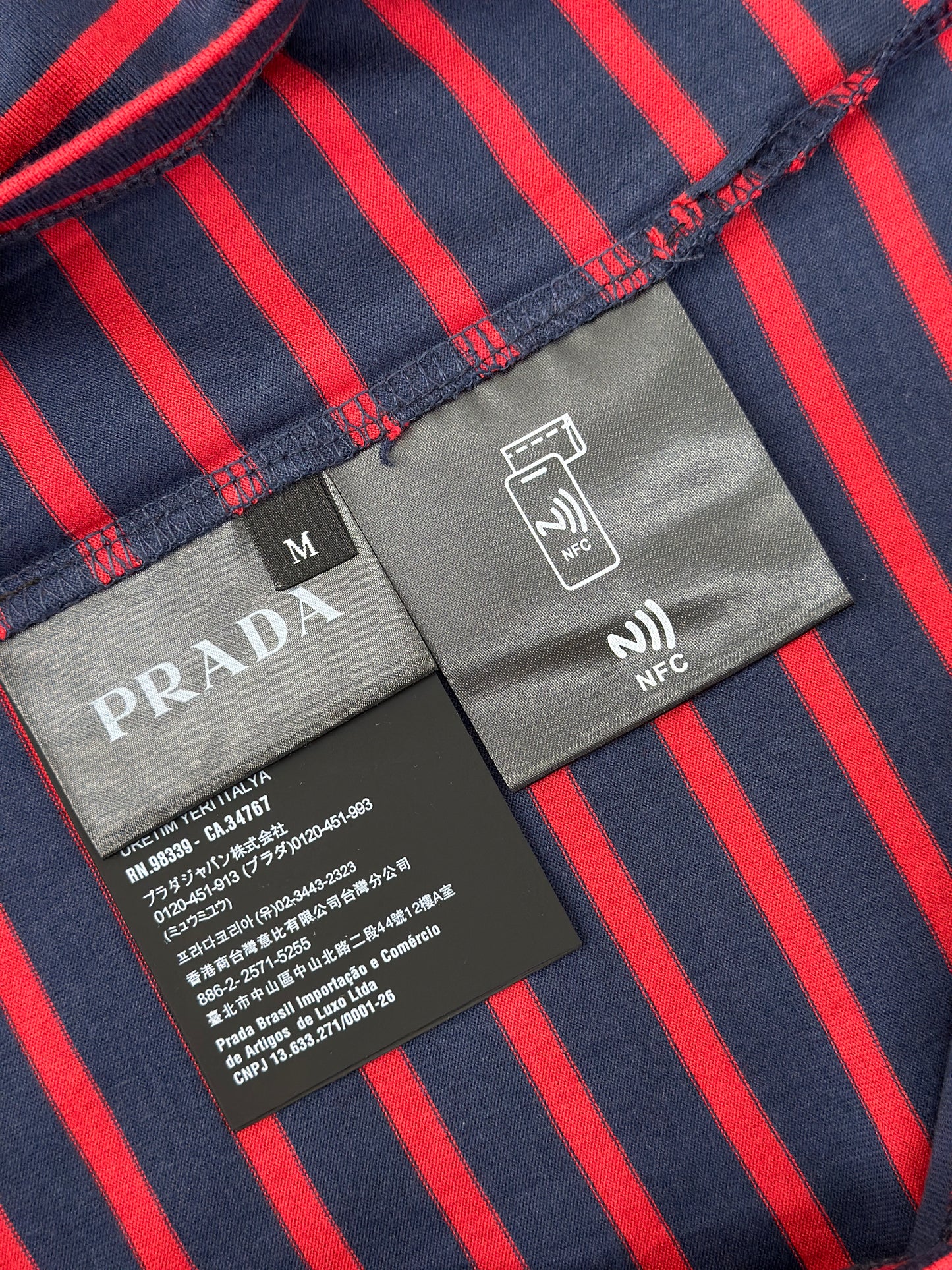 PRA* Striped cotton T-shirt