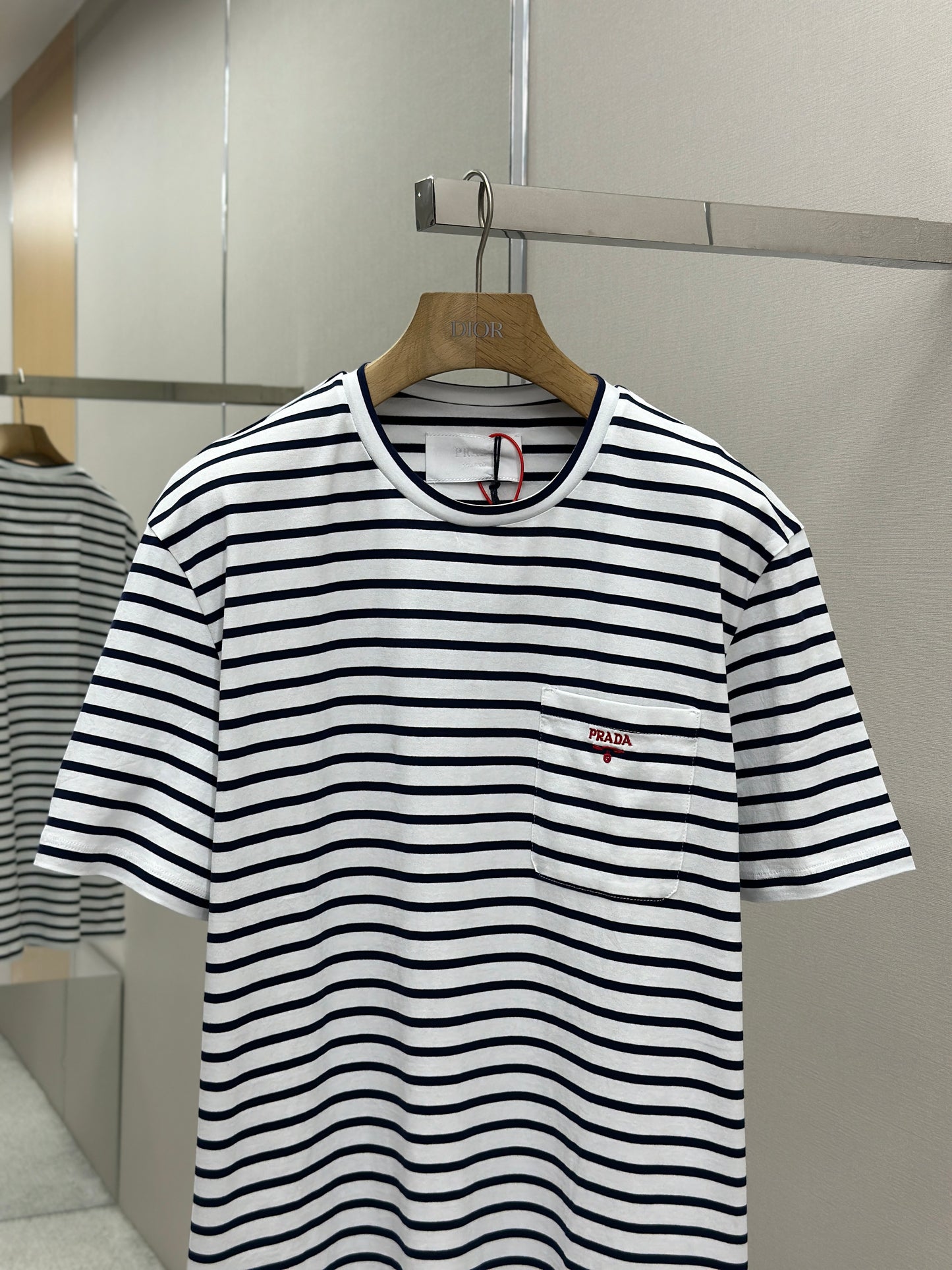 PRA* Striped cotton T-shirt