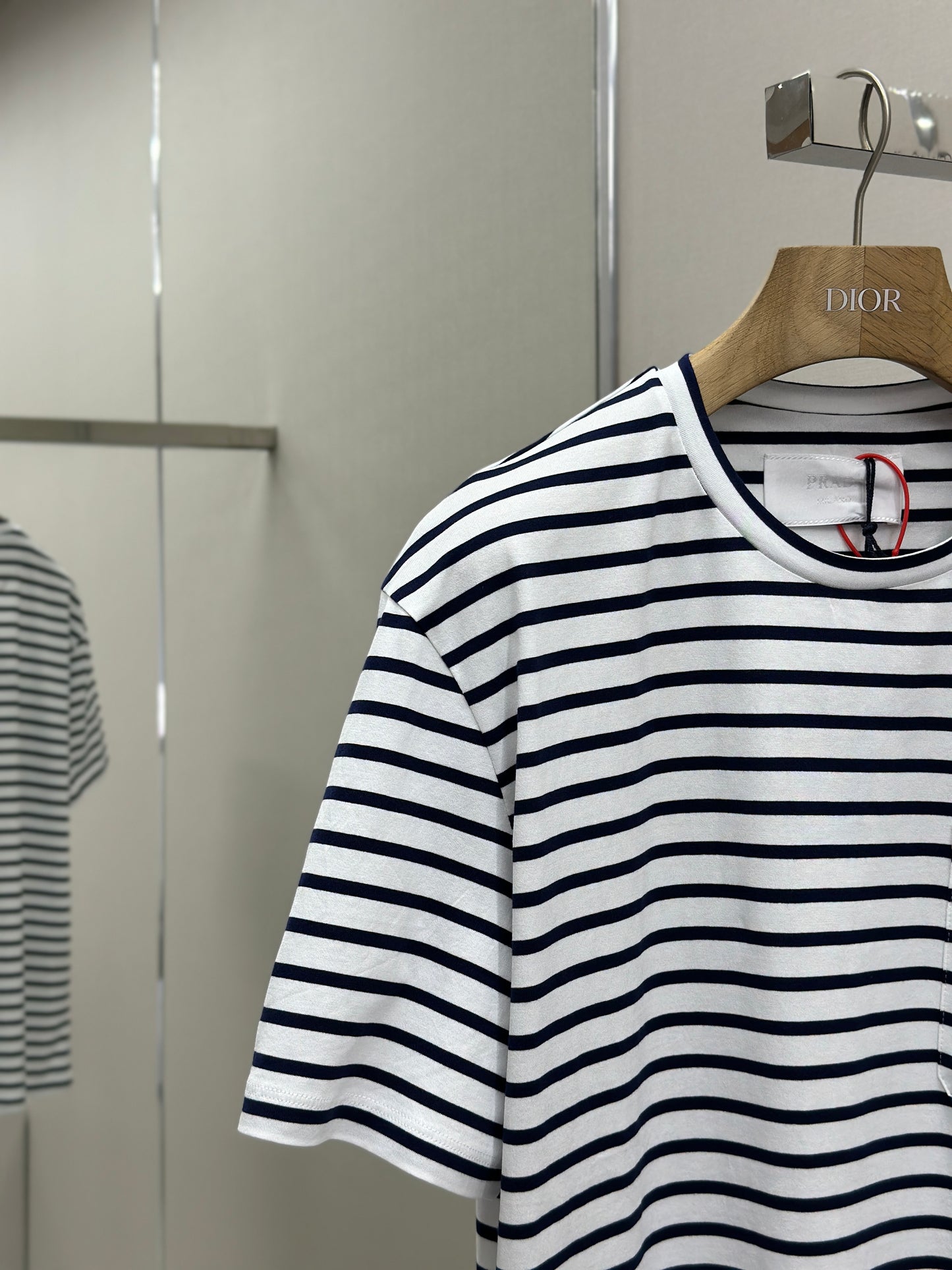PRA* Striped cotton T-shirt