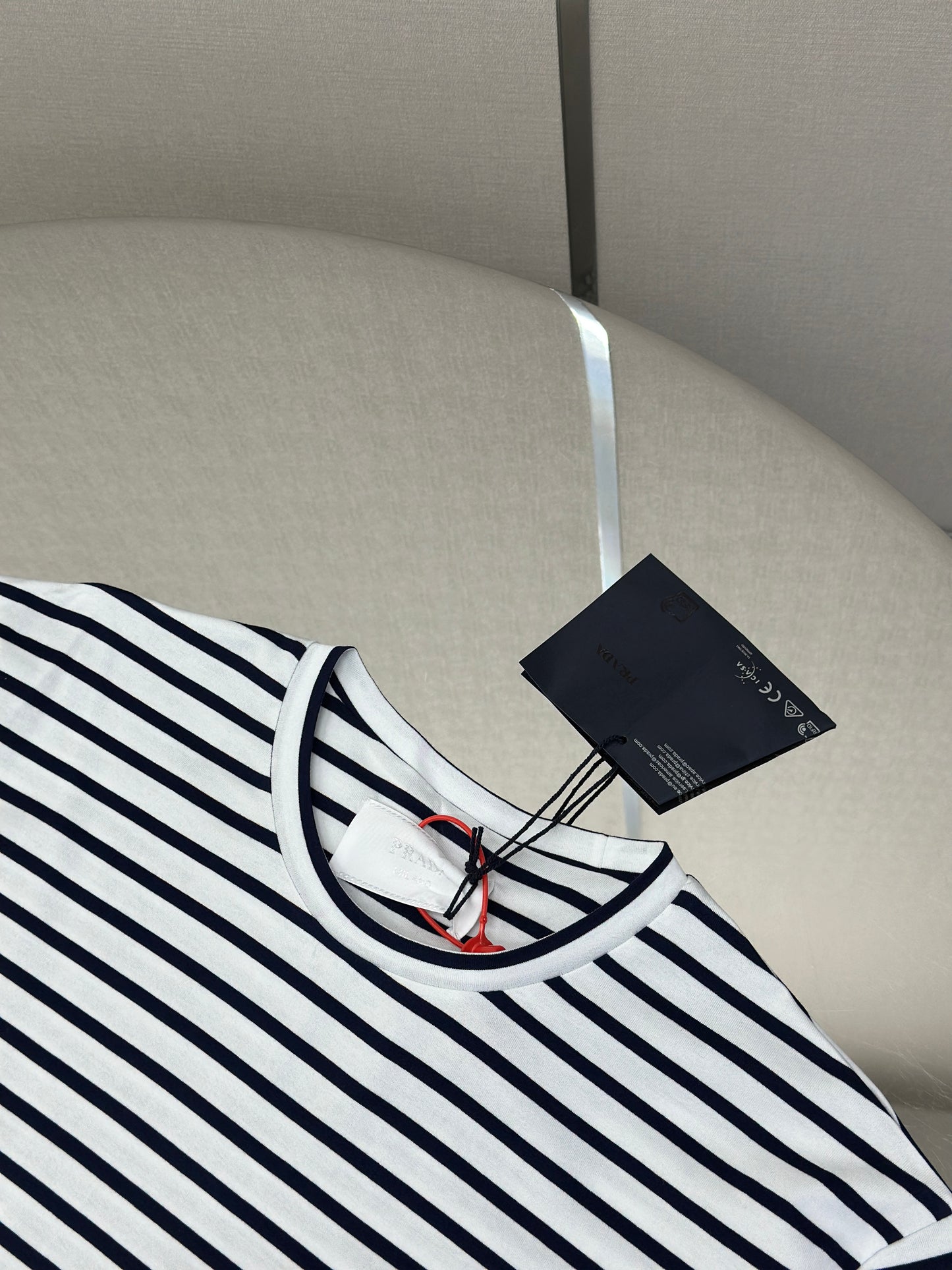 PRA* Striped cotton T-shirt