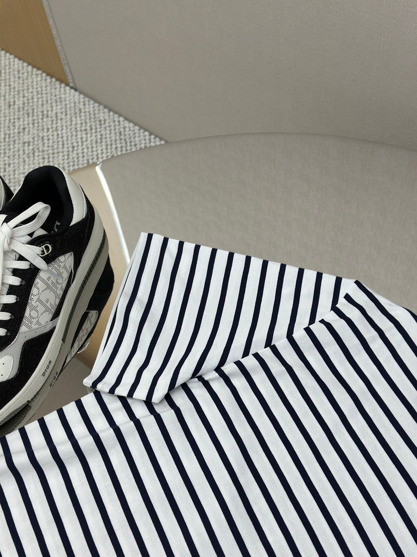 PRA* Striped cotton T-shirt