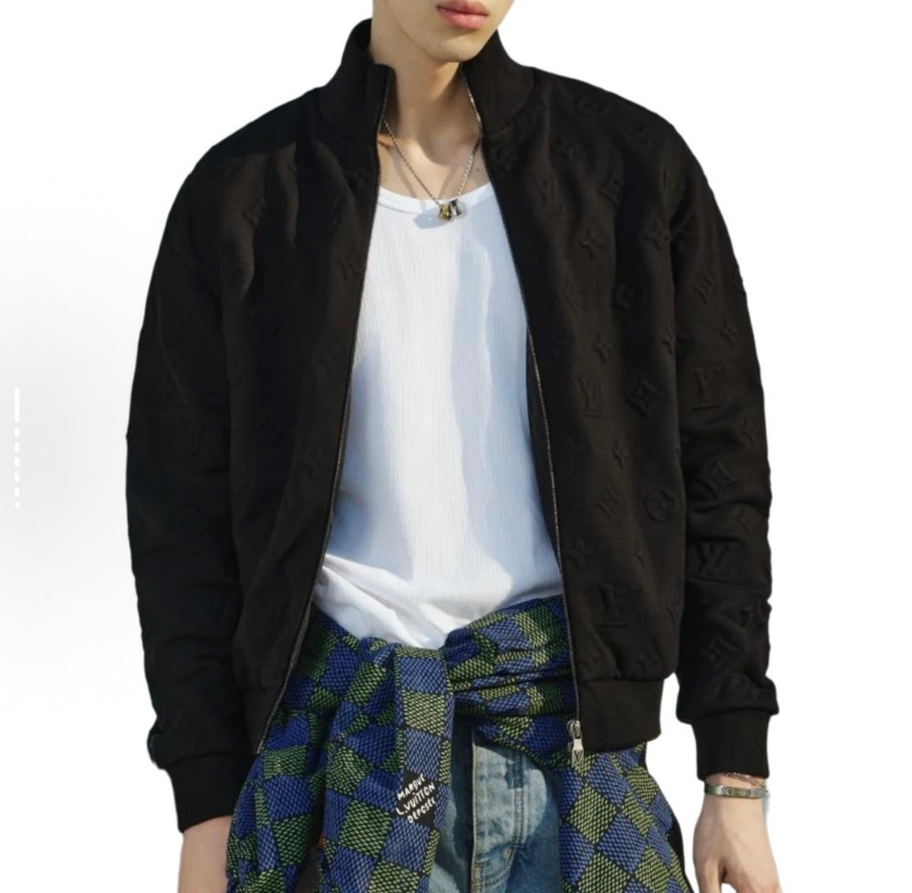 LOUI*V Embossed Monogram Jersey Tracksuit Top