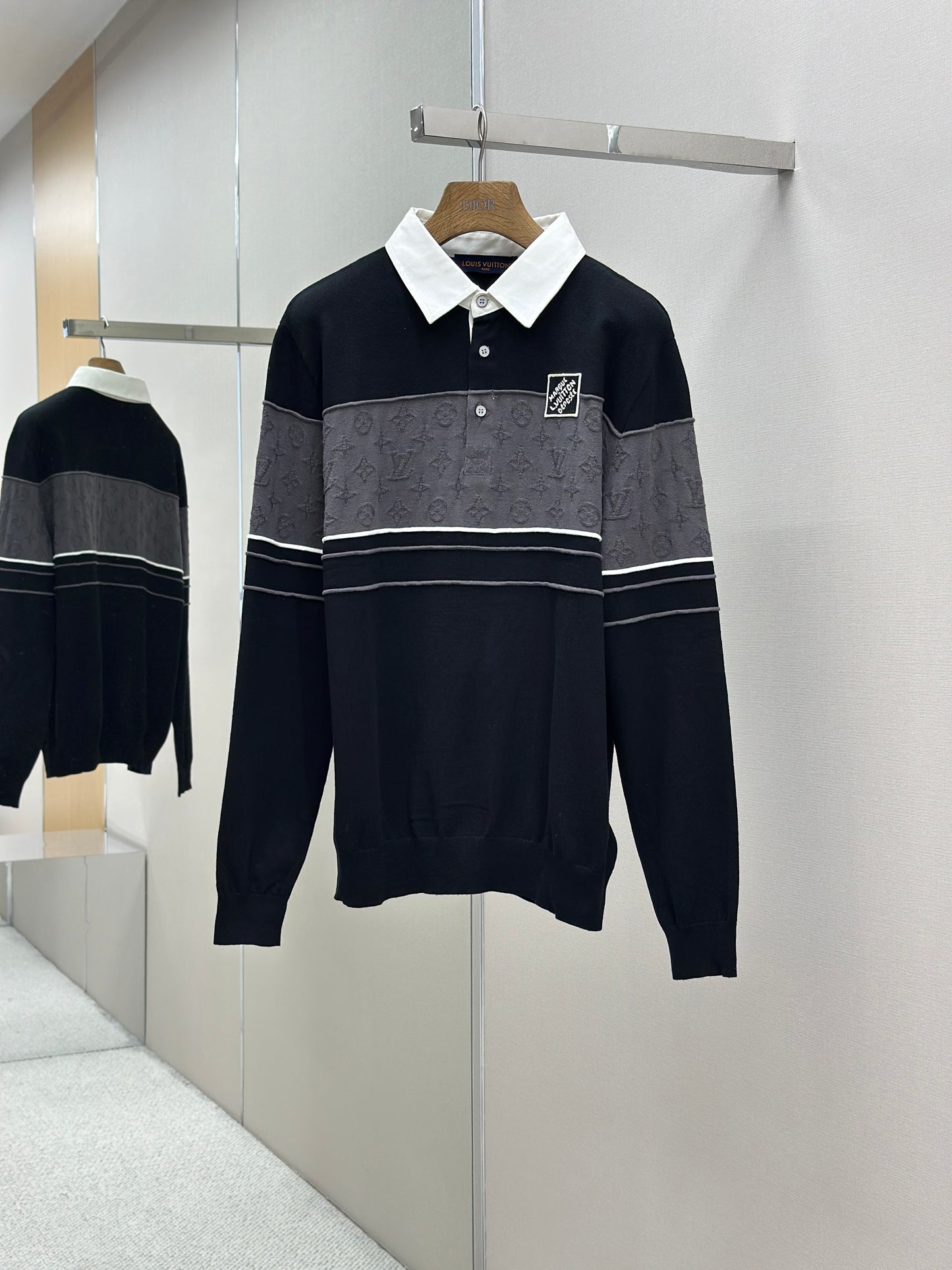 LOUI*V Monogram Debossed Suede Tracksuit Jacket