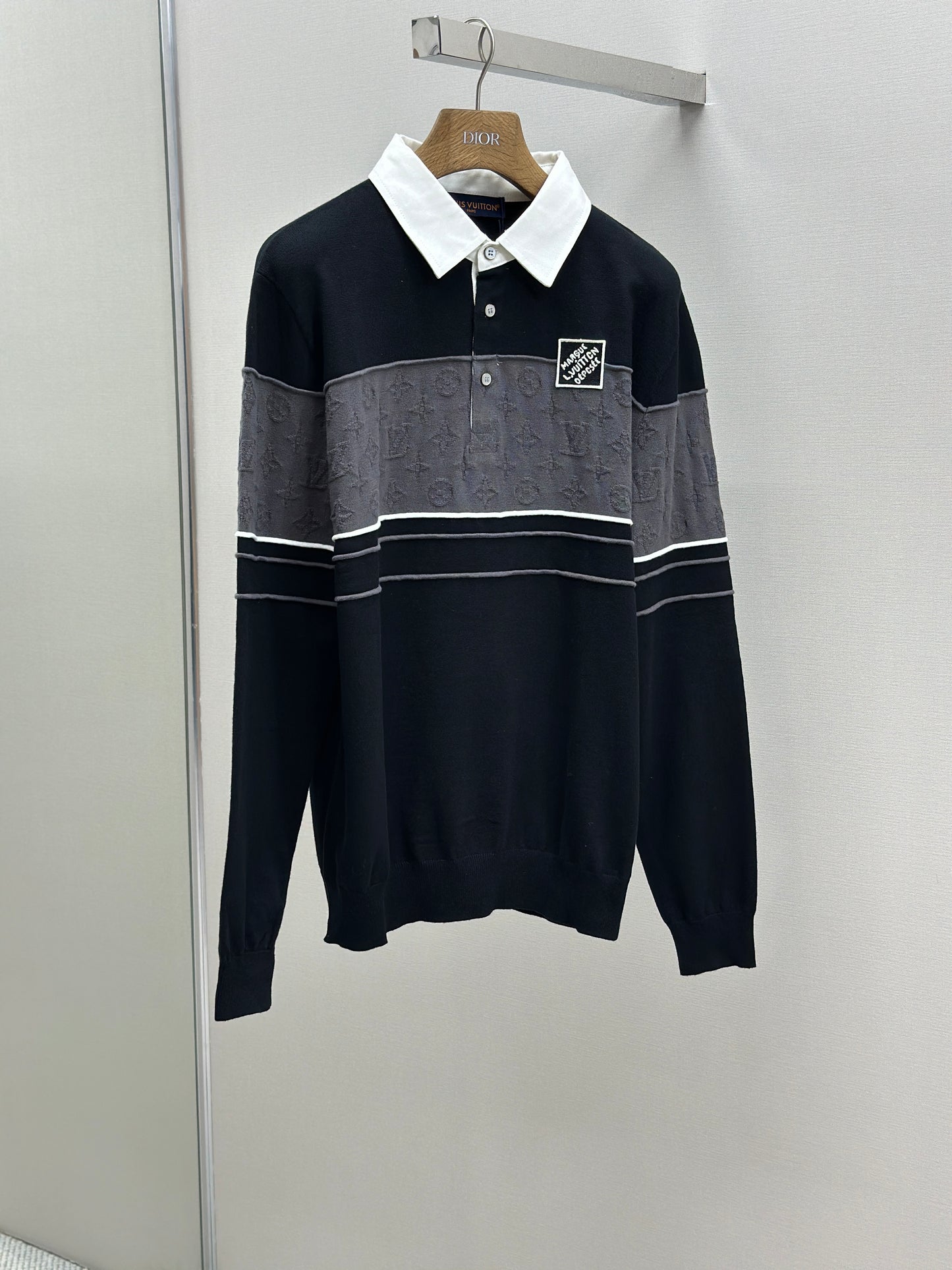 LOUI*V Monogram Debossed Suede Tracksuit Jacket