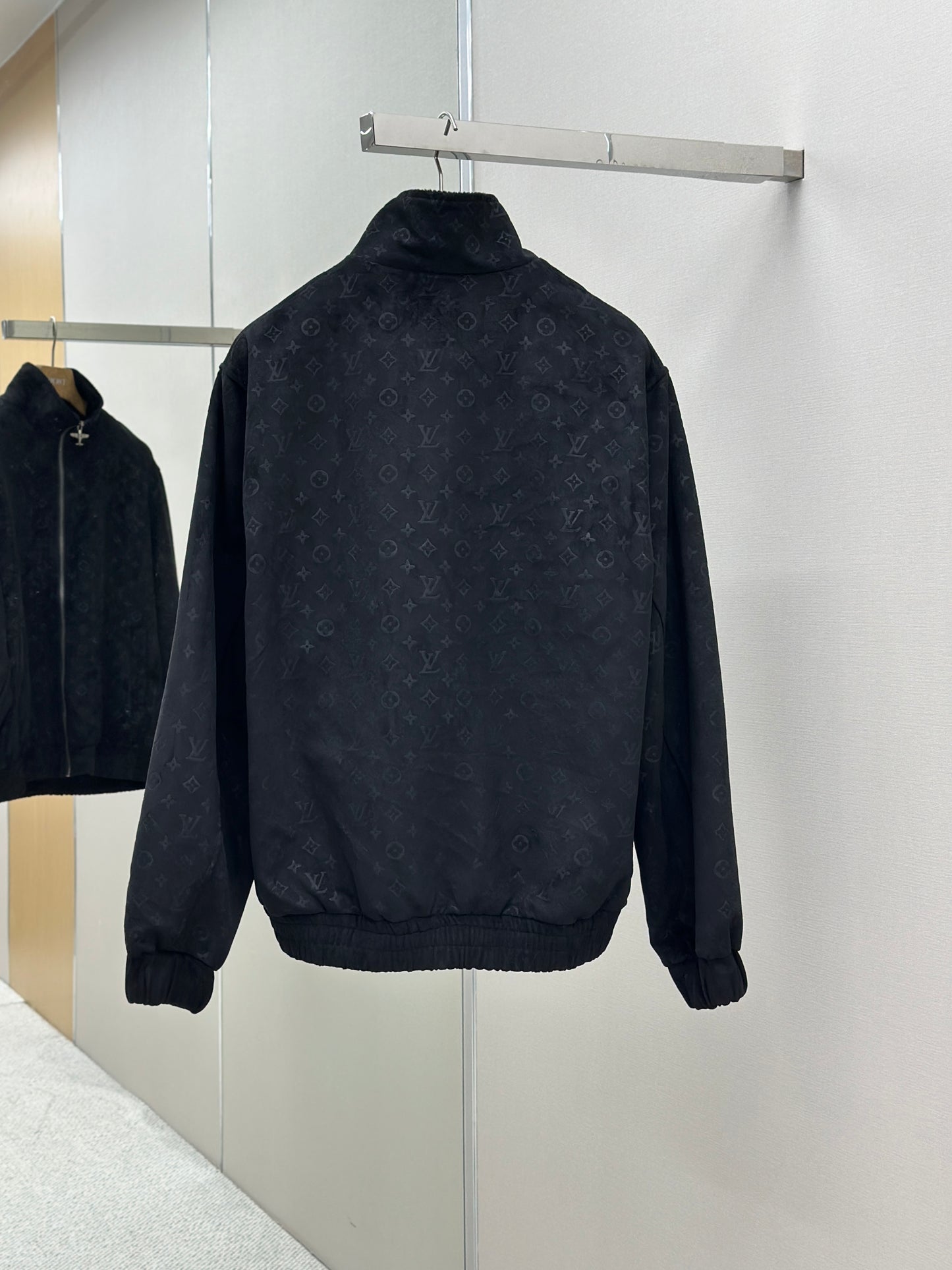 LOUI*V Monogram Debossed Suede Tracksuit Jacket