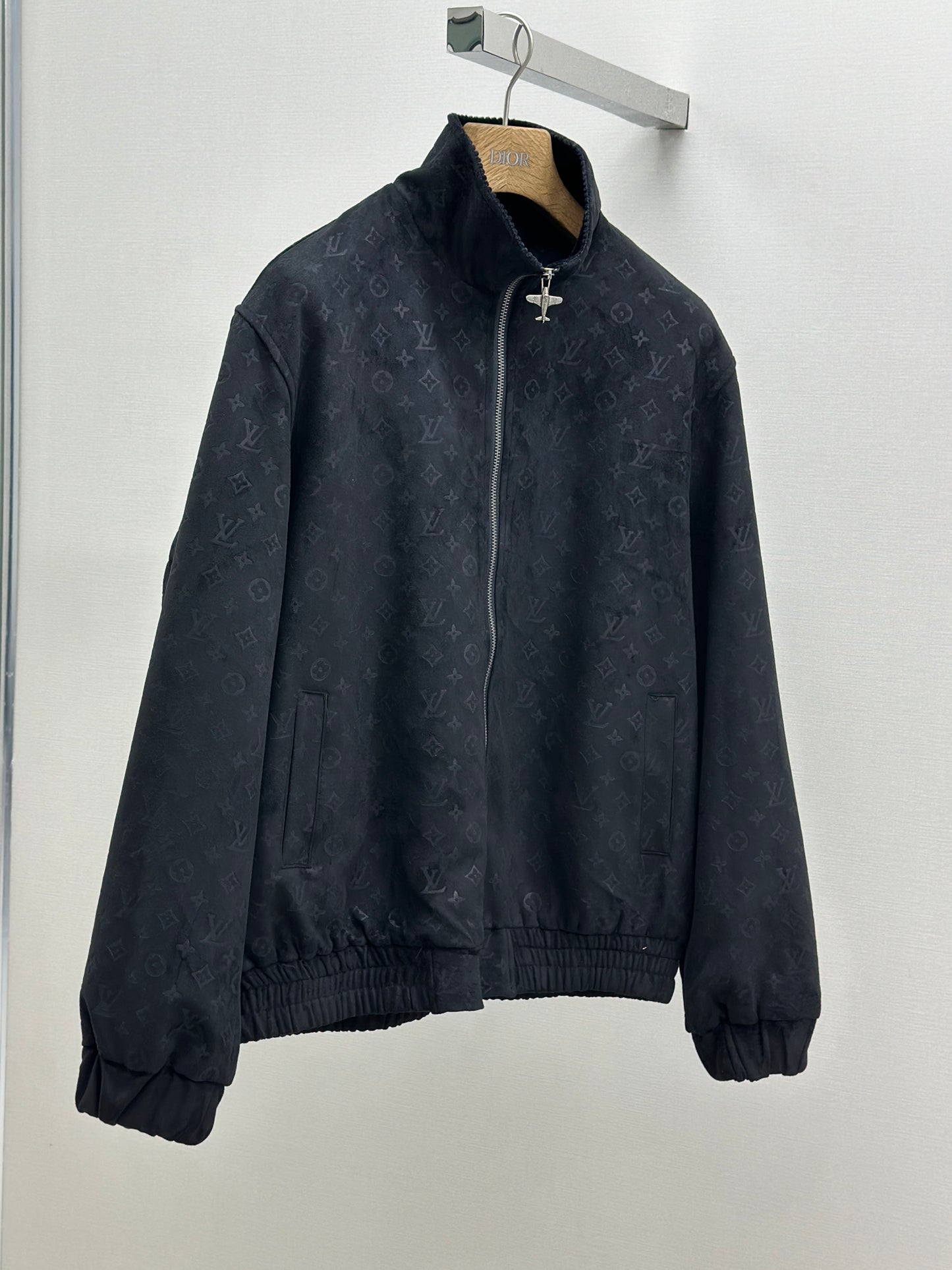 LOUI*V Monogram Debossed Suede Tracksuit Jacket