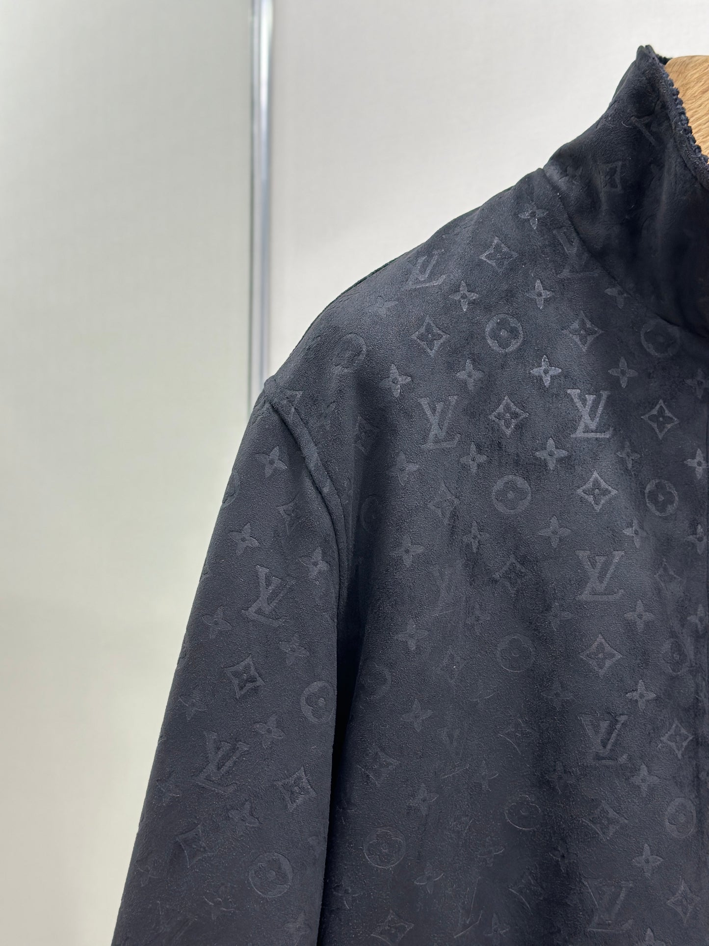 LOUI*V Monogram Debossed Suede Tracksuit Jacket