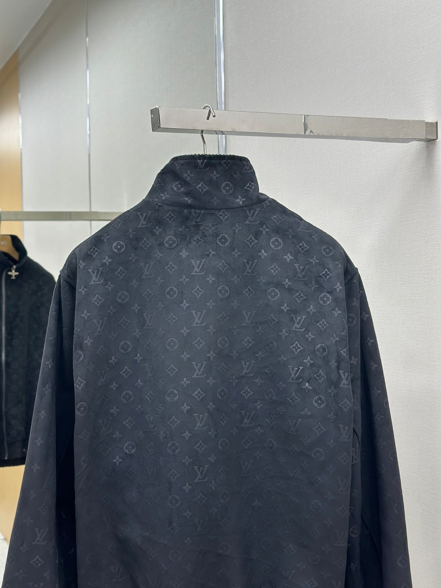 LOUI*V Monogram Debossed Suede Tracksuit Jacket