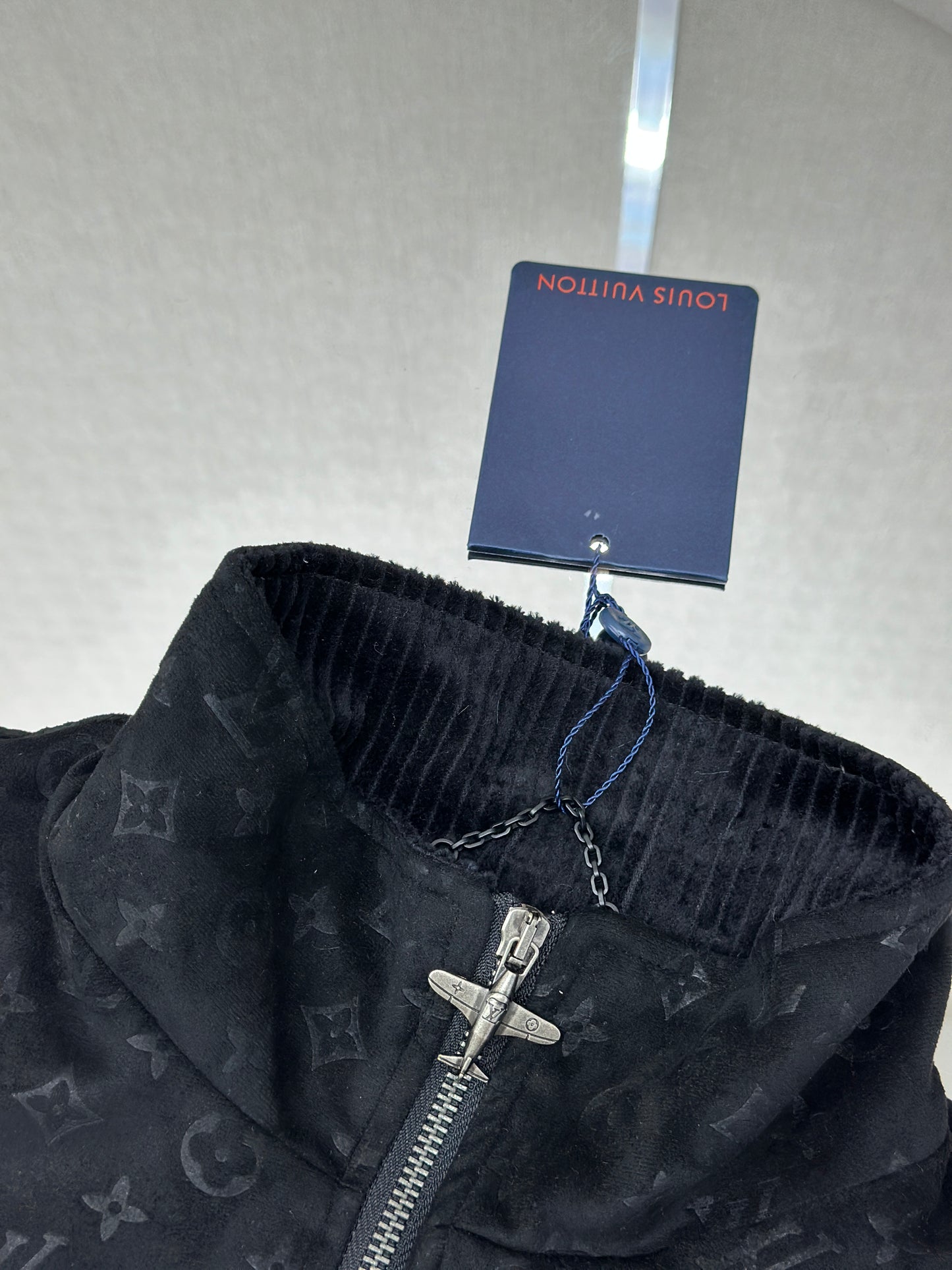 LOUI*V Monogram Debossed Suede Tracksuit Jacket
