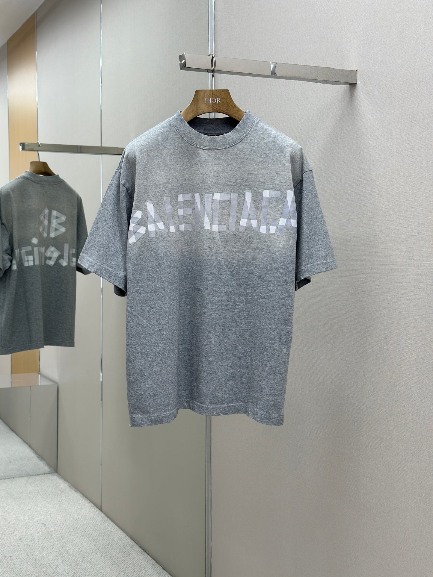 BALENC* Men's New Tape Type Tr T-shirt Medium Fit in Grey