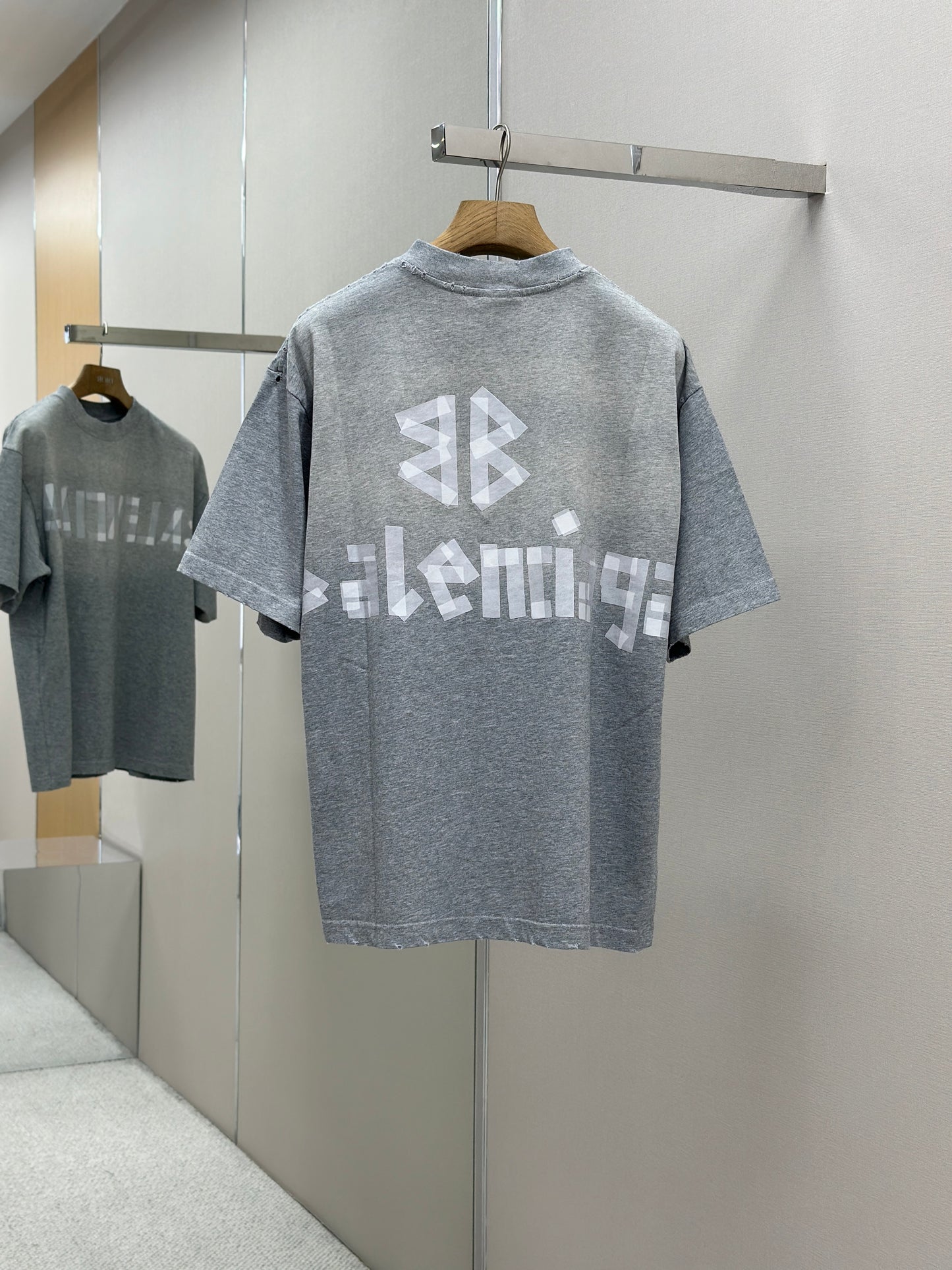 BALENC* Men's New Tape Type Tr T-shirt Medium Fit in Grey