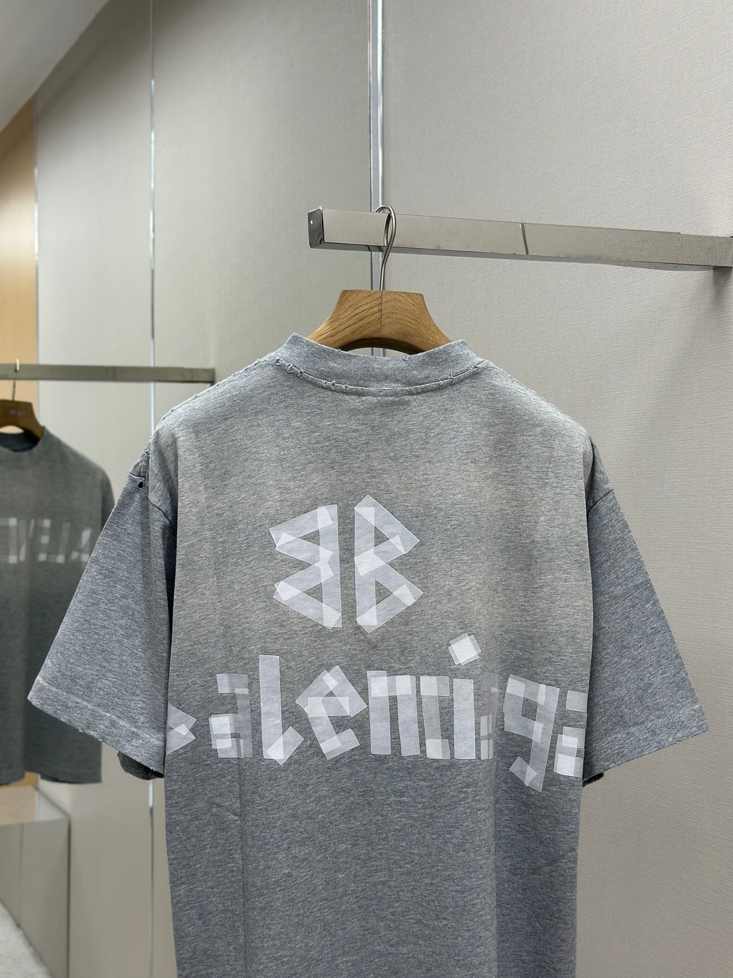 BALENC* Men's New Tape Type Tr T-shirt Medium Fit in Grey