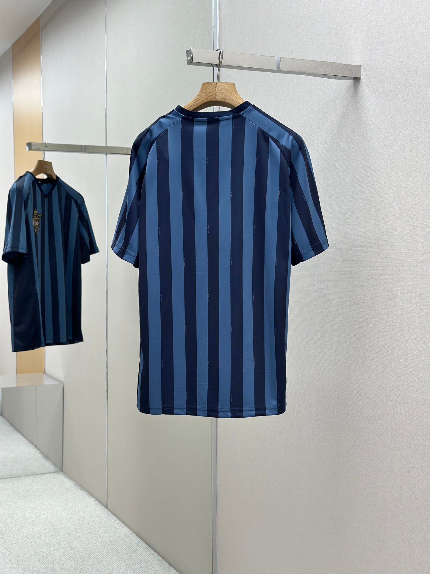 FEND1 Blue Pequin fabric T-shirt