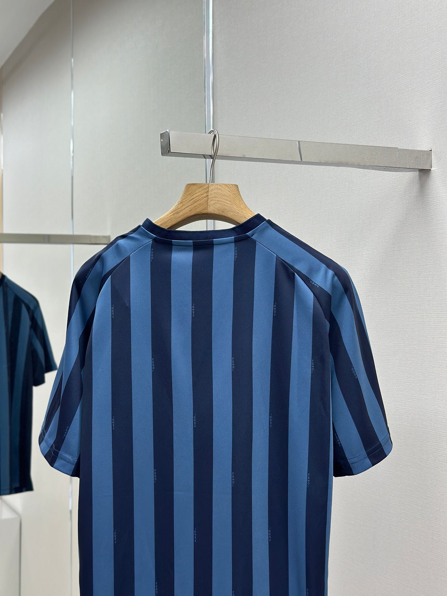 FEND1 Blue Pequin fabric T-shirt