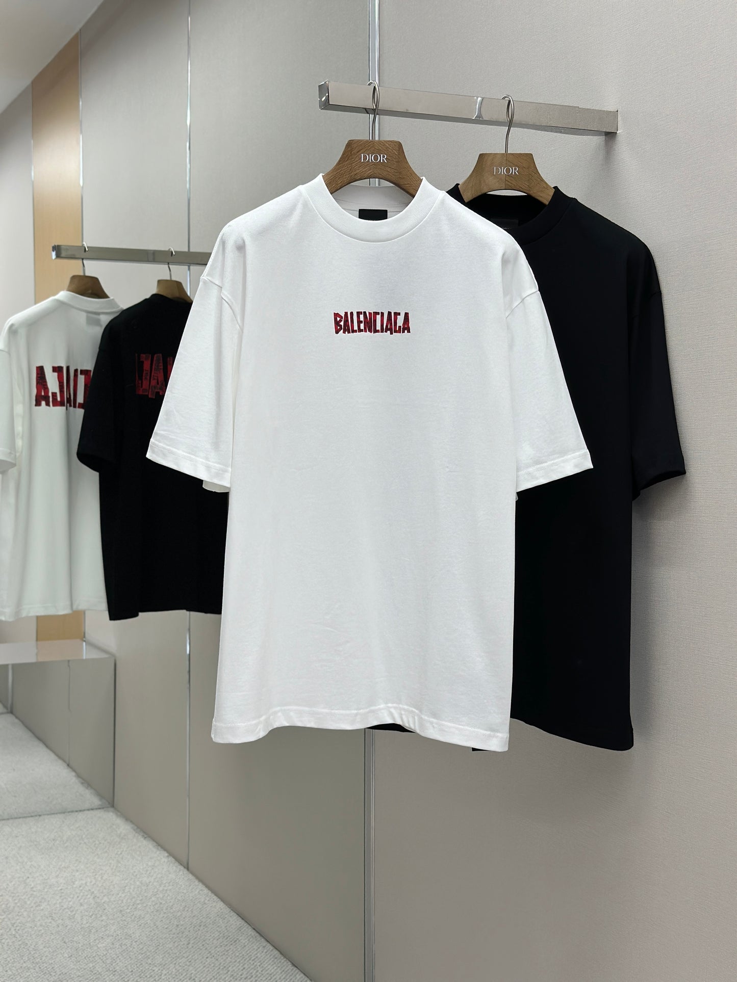 BALENC* security tape logo T-shirt Large Fit