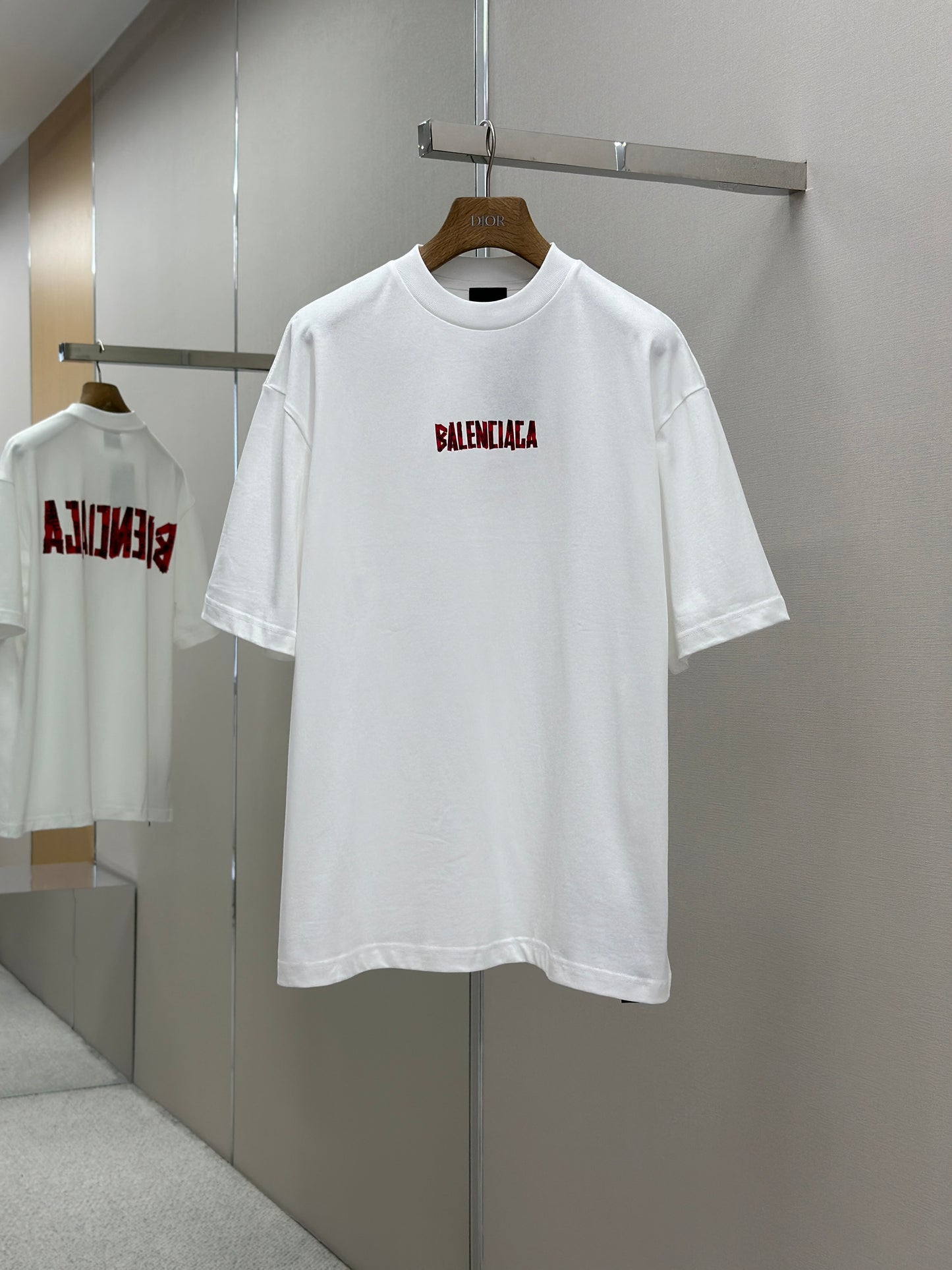 BALENC* security tape logo T-shirt Large Fit