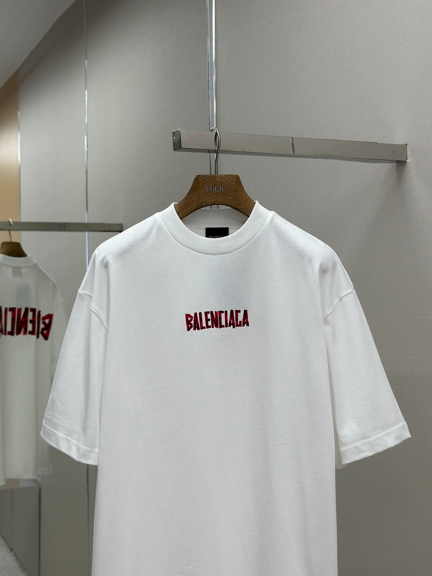 BALENC* security tape logo T-shirt Large Fit