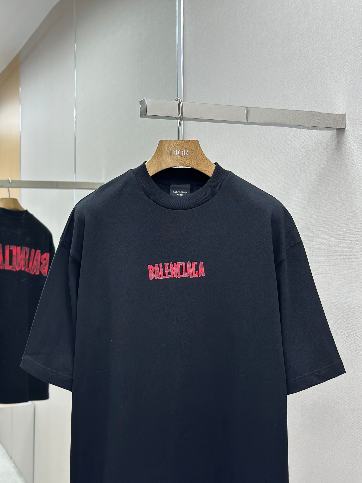 BALENC* security tape logo T-shirt Large Fit