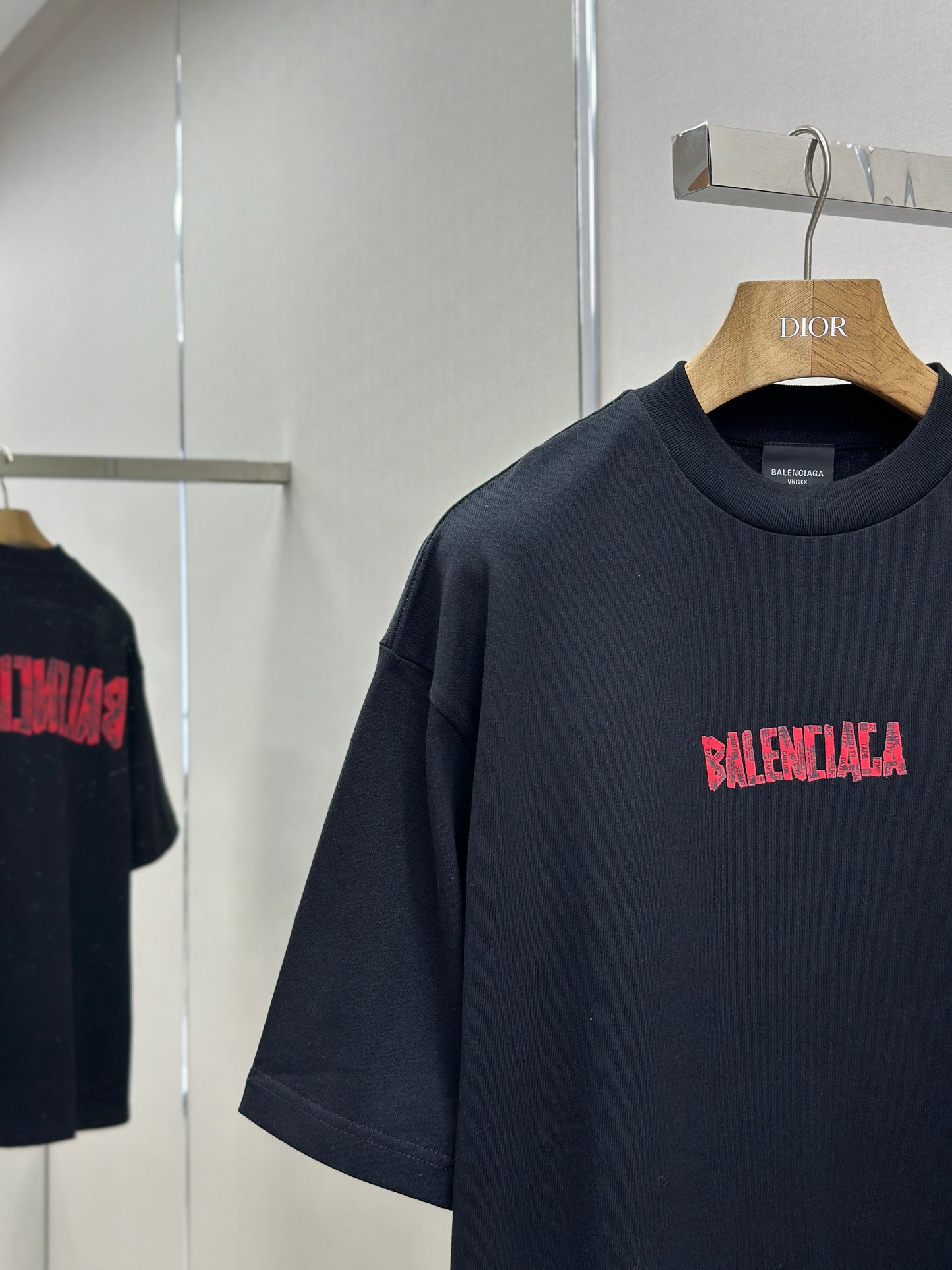 BALENC* security tape logo T-shirt Large Fit