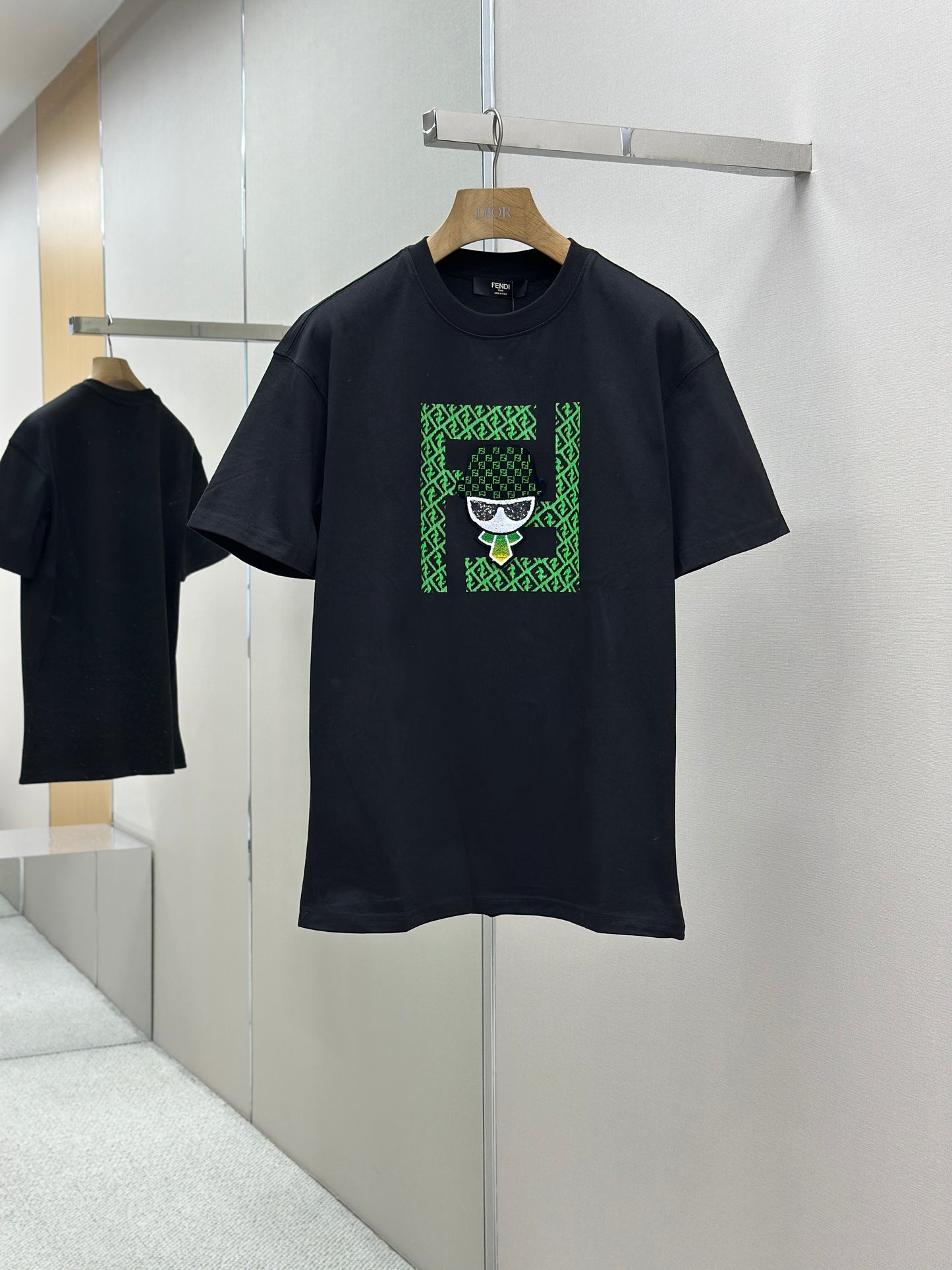 FEND1 Patterned cotton T-shirt