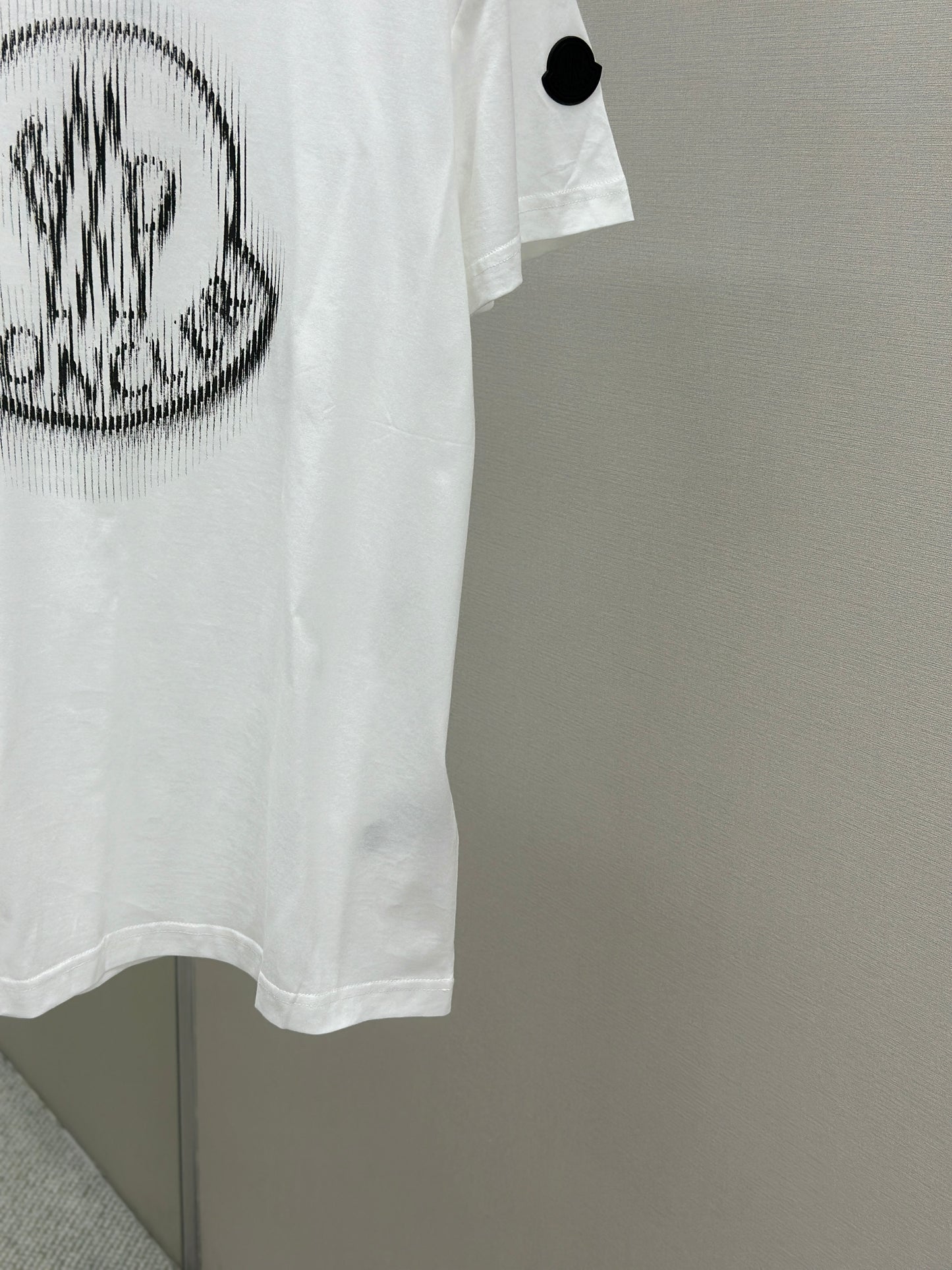 MONCL* Blurred Logo Cotton T-Shirt