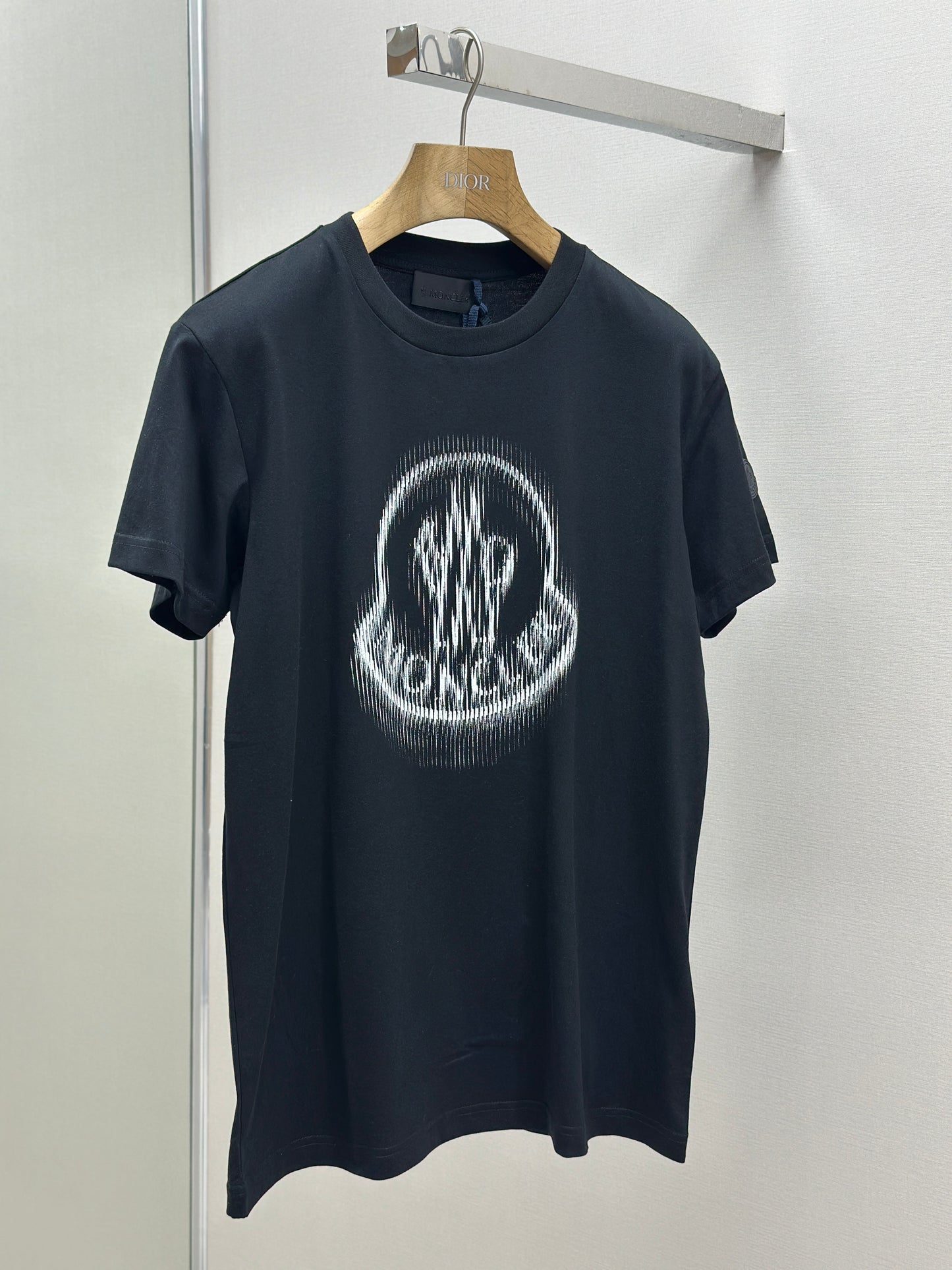 MONCL* Blurred Logo Cotton T-Shirt