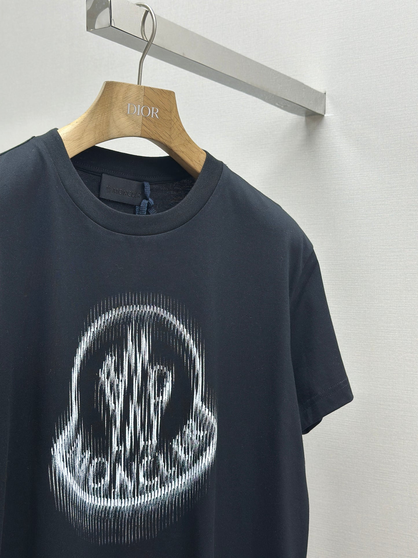 MONCL* Blurred Logo Cotton T-Shirt