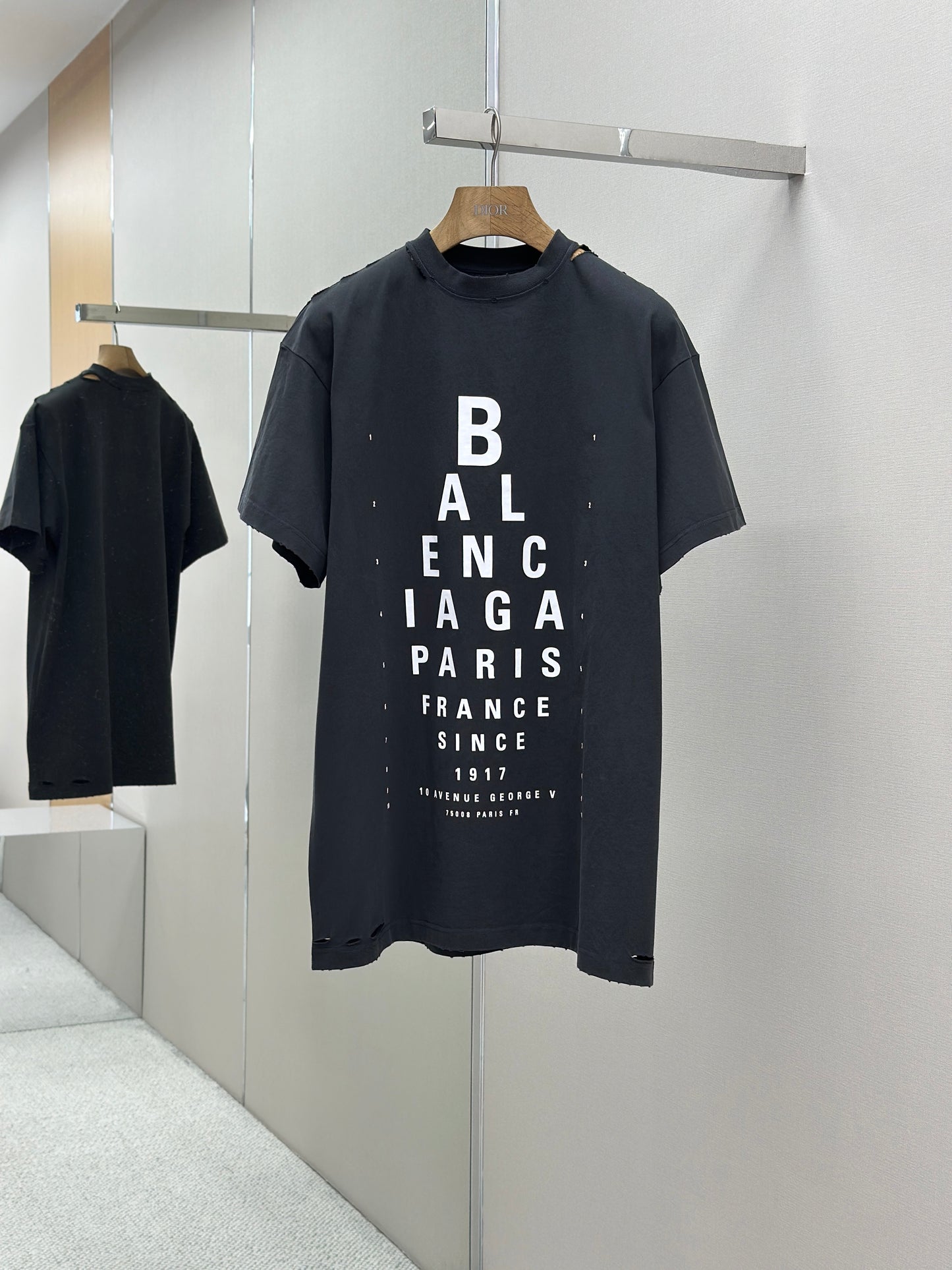 BALENC* Optical T-shirt Oversized in Black/white
