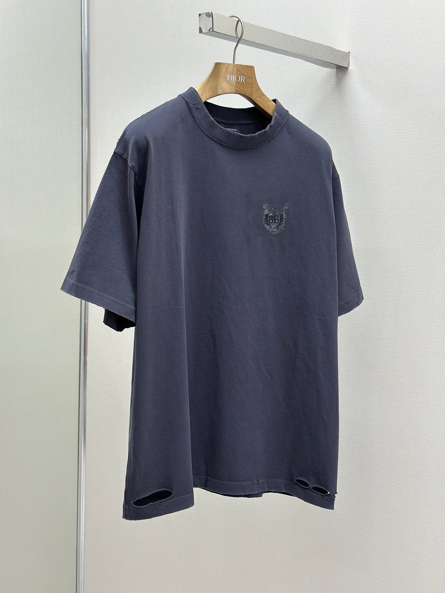 BALENC* Nail Polish Cropped T-shirt in Faded Black