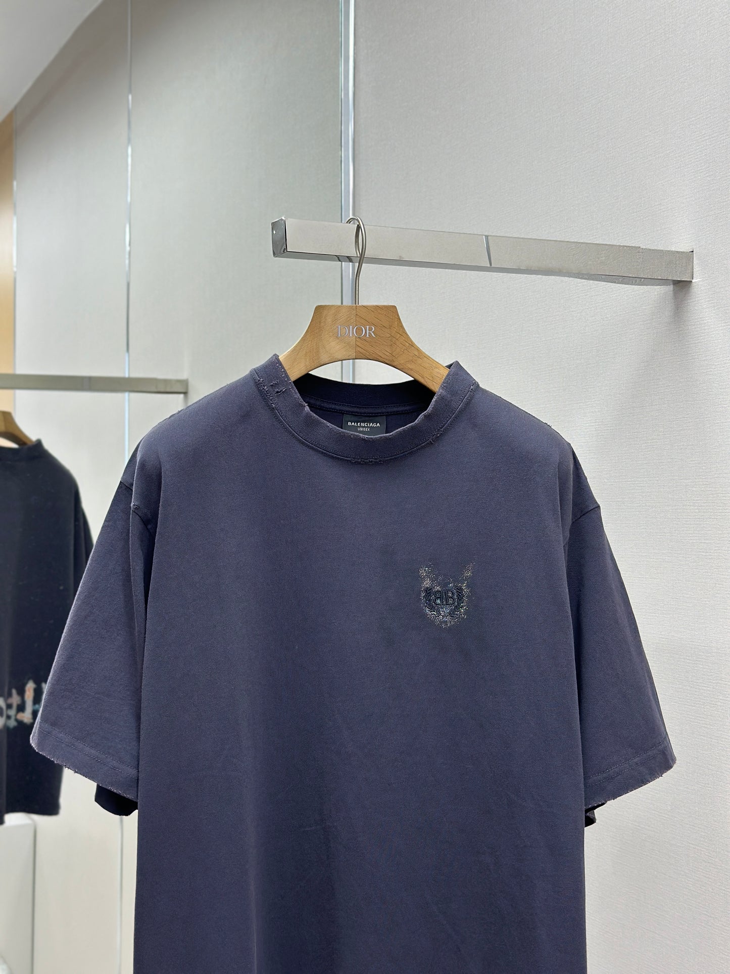 BALENC* Nail Polish Cropped T-shirt in Faded Black