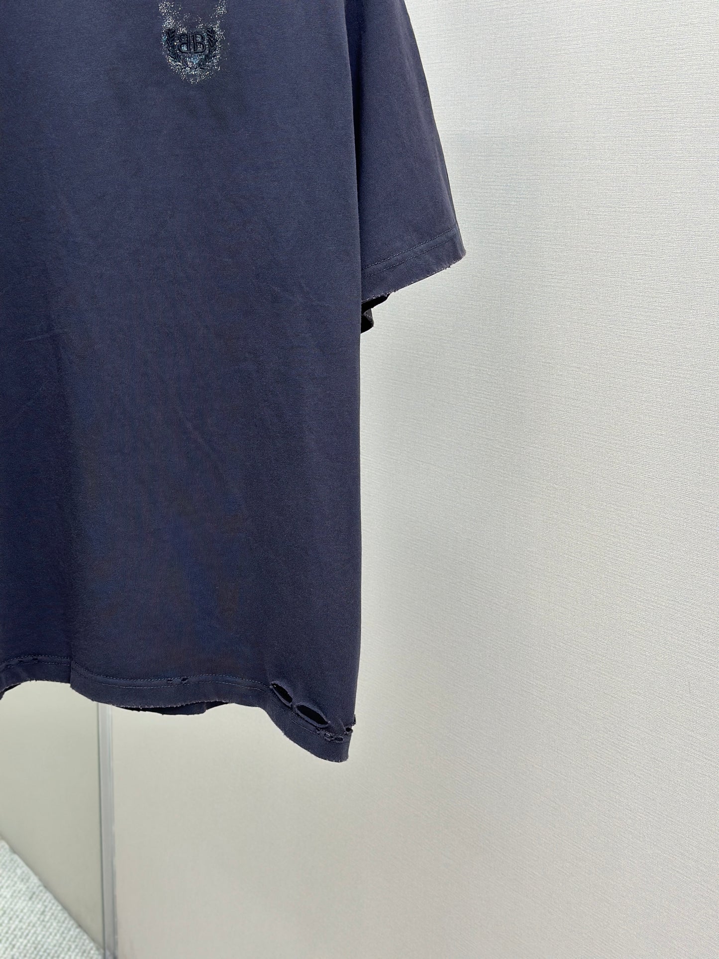 BALENC* Nail Polish Cropped T-shirt in Faded Black
