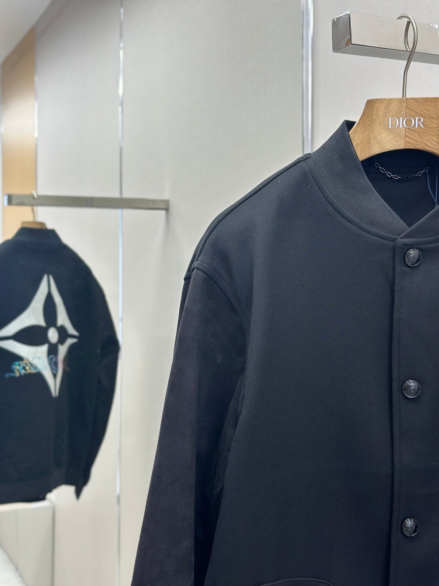 LOUI*V Leather Mix Varsity Blouson