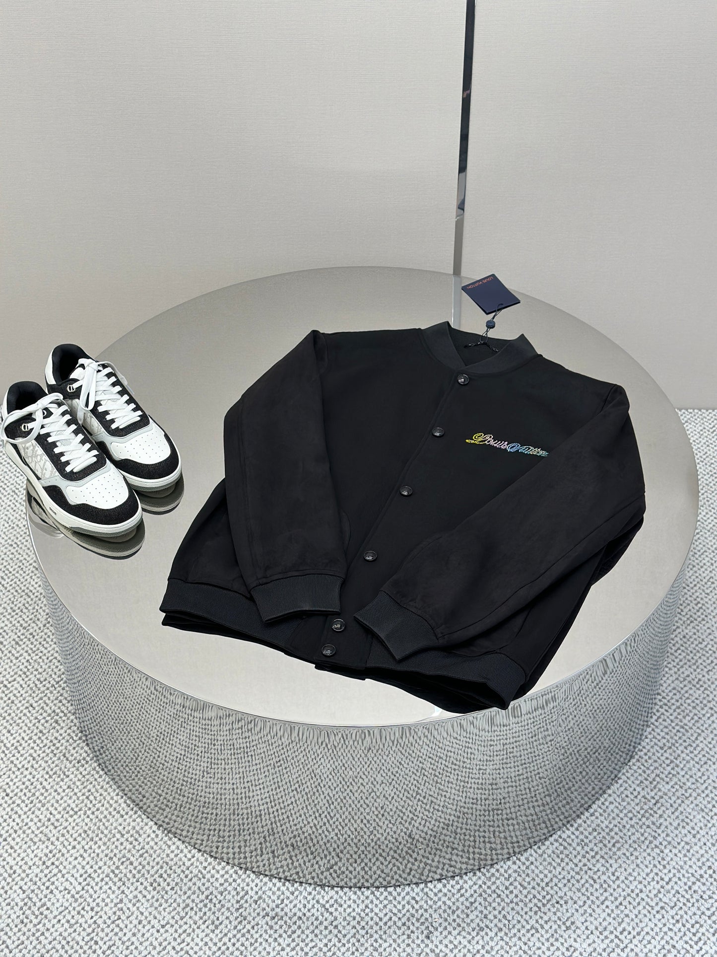 LOUI*V Leather Mix Varsity Blouson